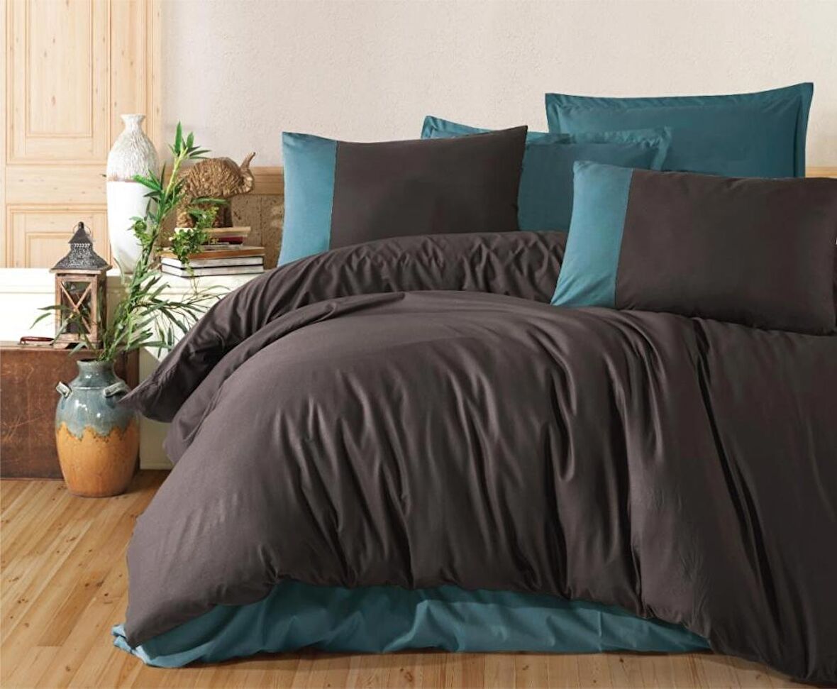 Clasy Butik Serisi Çift Kişilik Nevresim Takımı Pure V5 Antrasit