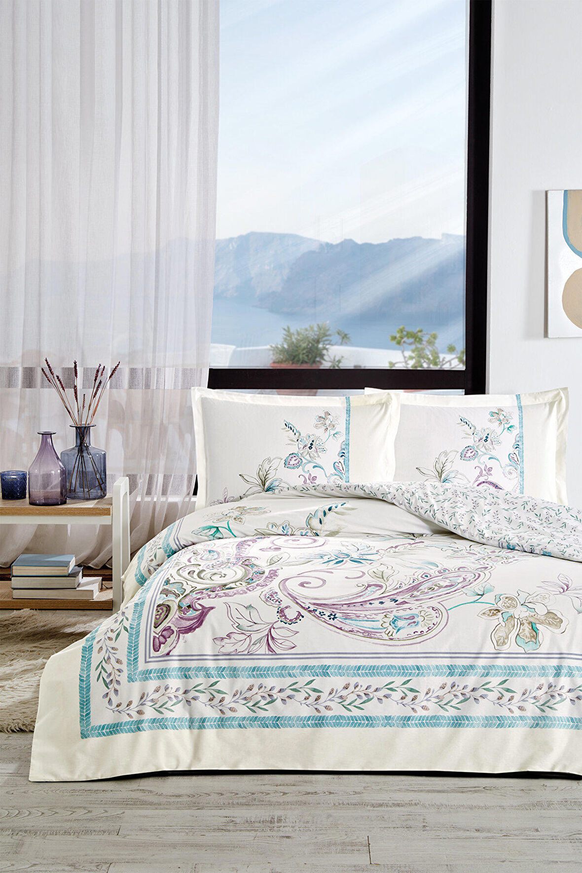 Özdilek Çift Kişilik Ranforce Nevresim Takımı Flor Bohemia Lila