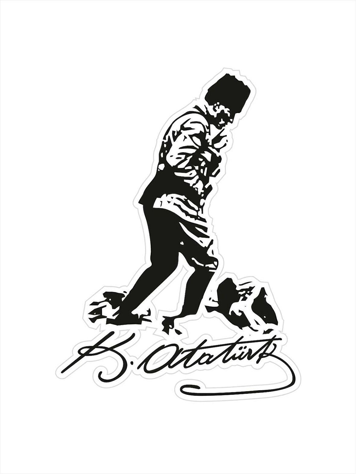 13x18 cm Mustafa Kemal Atatürk Kocatepe Sticker Motor Araba Defter