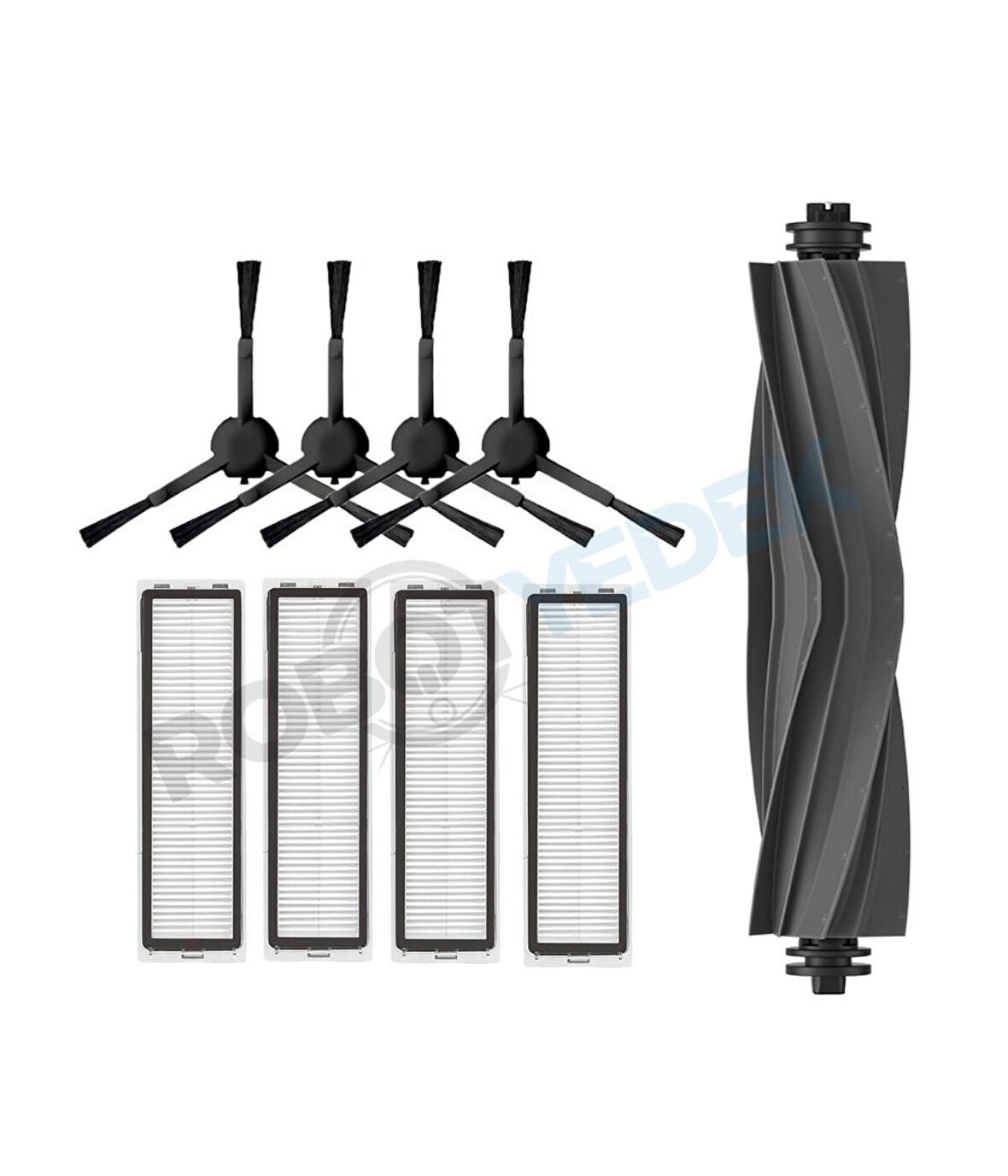 Dreame D10S D10S Pro Uyumlu Yedek Mopsuz Silikon Fırça Hepa Filtre Seti-9 Parça