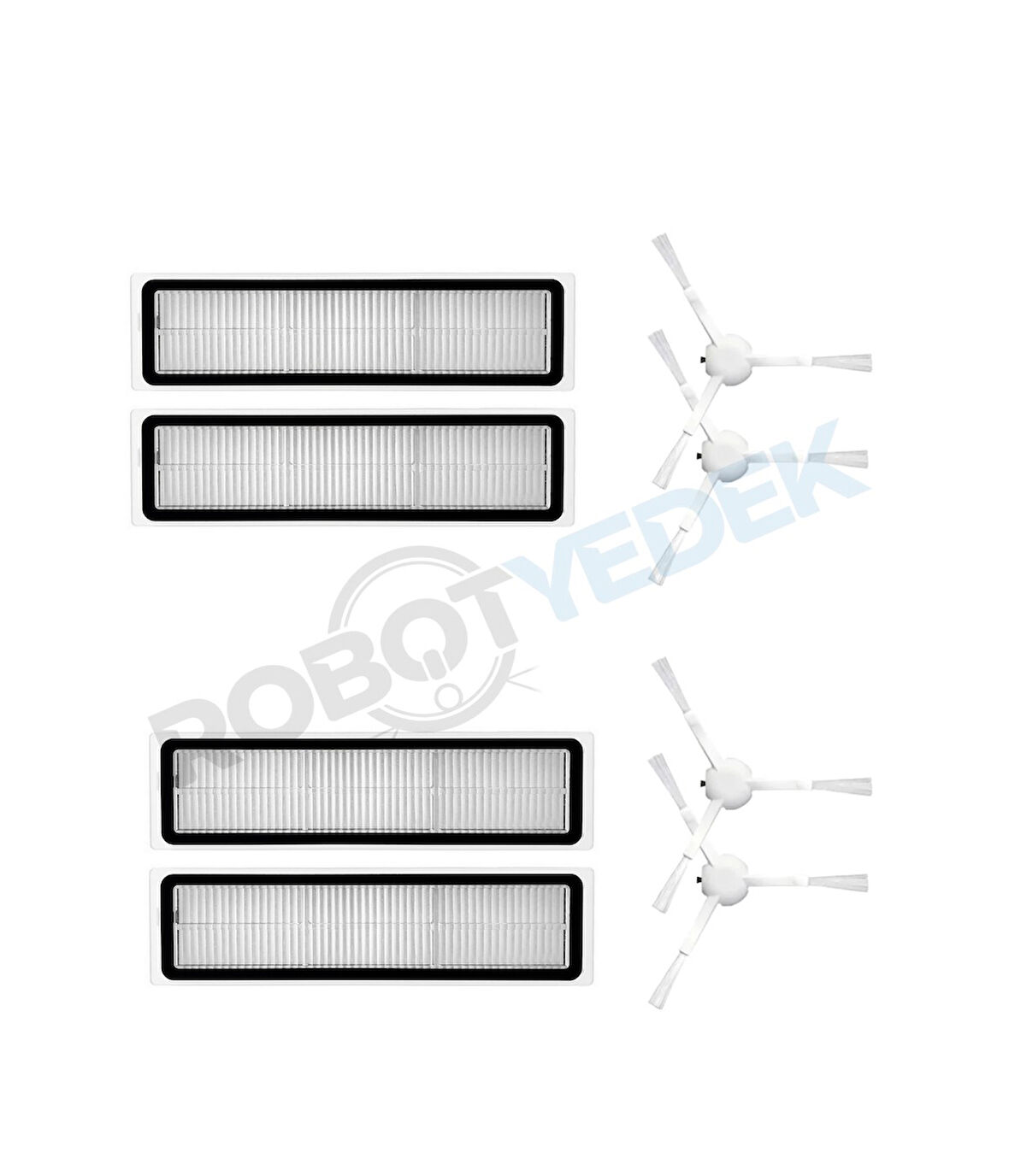 Dreame D10S D10S Pro Uyumlu Yedek Hepa Filtre ve Beyaz Yan Fırça-8 Parça