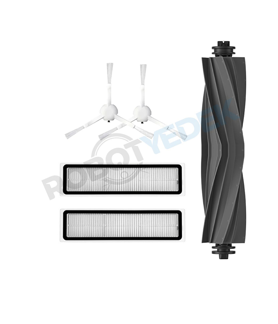 Dreame D10S D10S Pro Uyumlu Yedek Mopsuz Silikon Fırça Hepa Filtre Beyaz Yan Fırça Seti-5 Parça