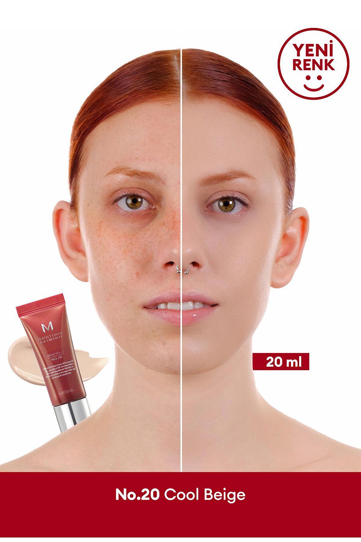 Mükemmel Kapatıcılık Sunan Çok Fonksiyonlu M Perfect Cover BB Cream Ex SPF42 PA+++ No.20 (20ml)