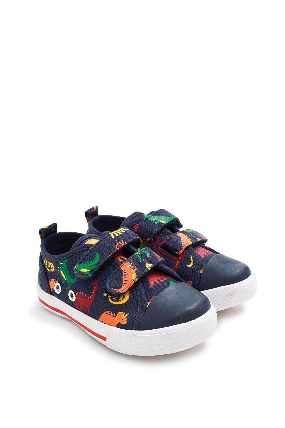 JoJo Maman Bébé Boys' Dinosaur Printed Canvas Pumps Erkek Çocuk Ayakkabı