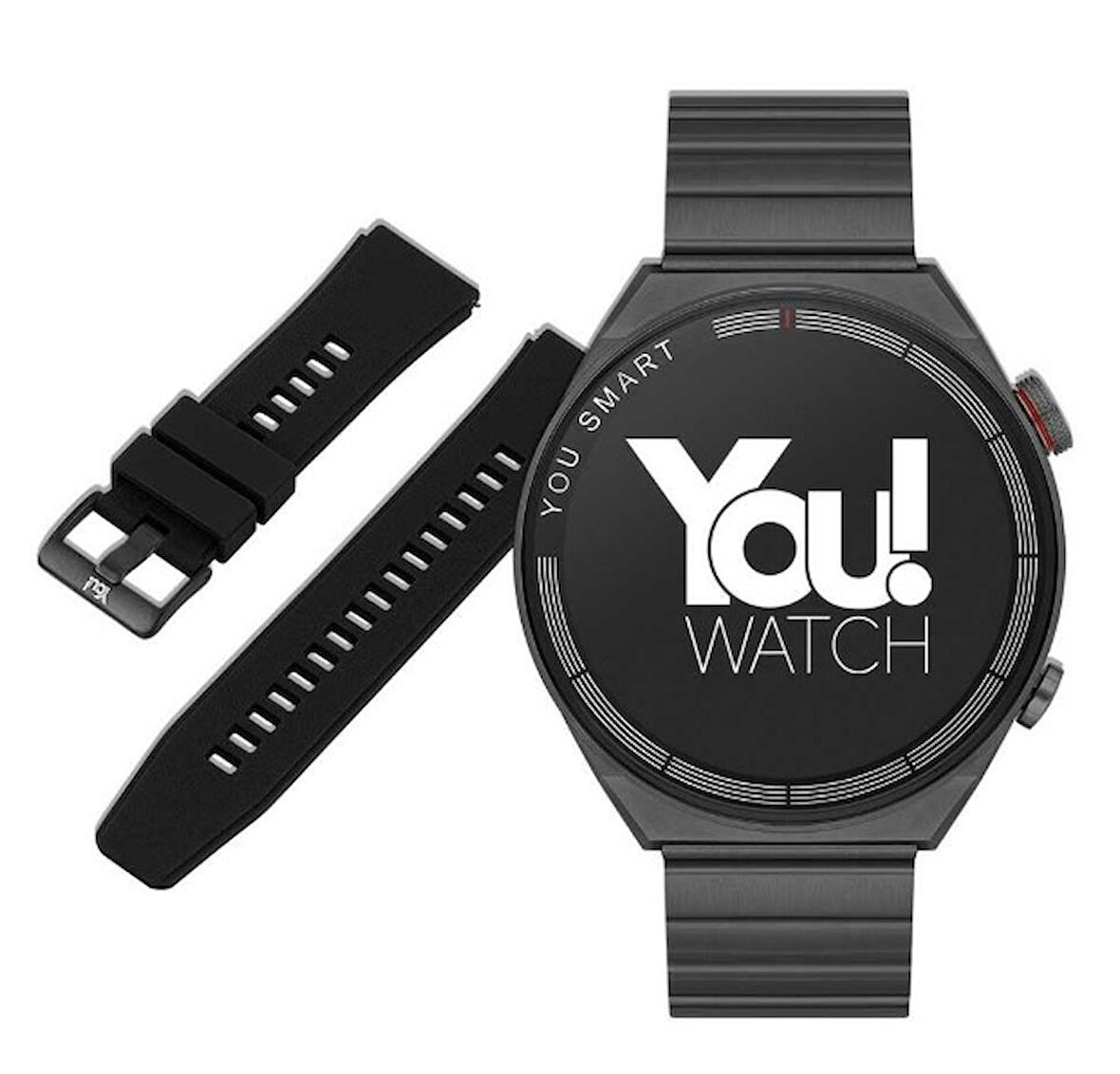 You Watch R13-AR130 Black Metal & Black Silicon Unisex Kol Saati