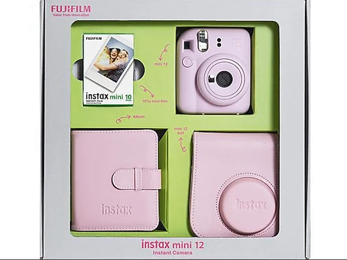 FUJIFILM Instax Mini 12 Bundle Box Anlık Fotoğraf Makinesi Çiçek Pembesi