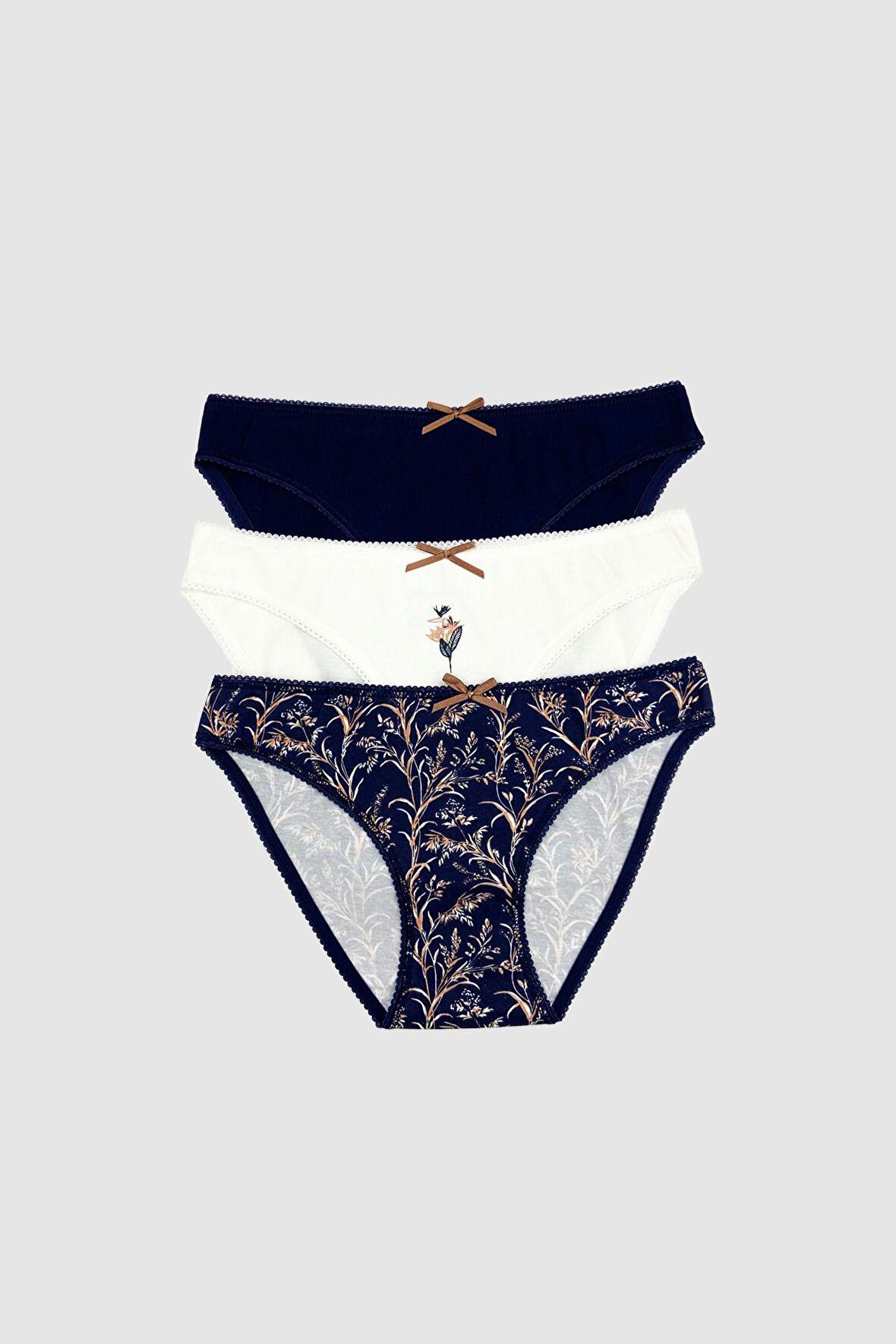 3'lü Paket Paradıse 2700 Pamuklu Basic Desenli Brief Külot