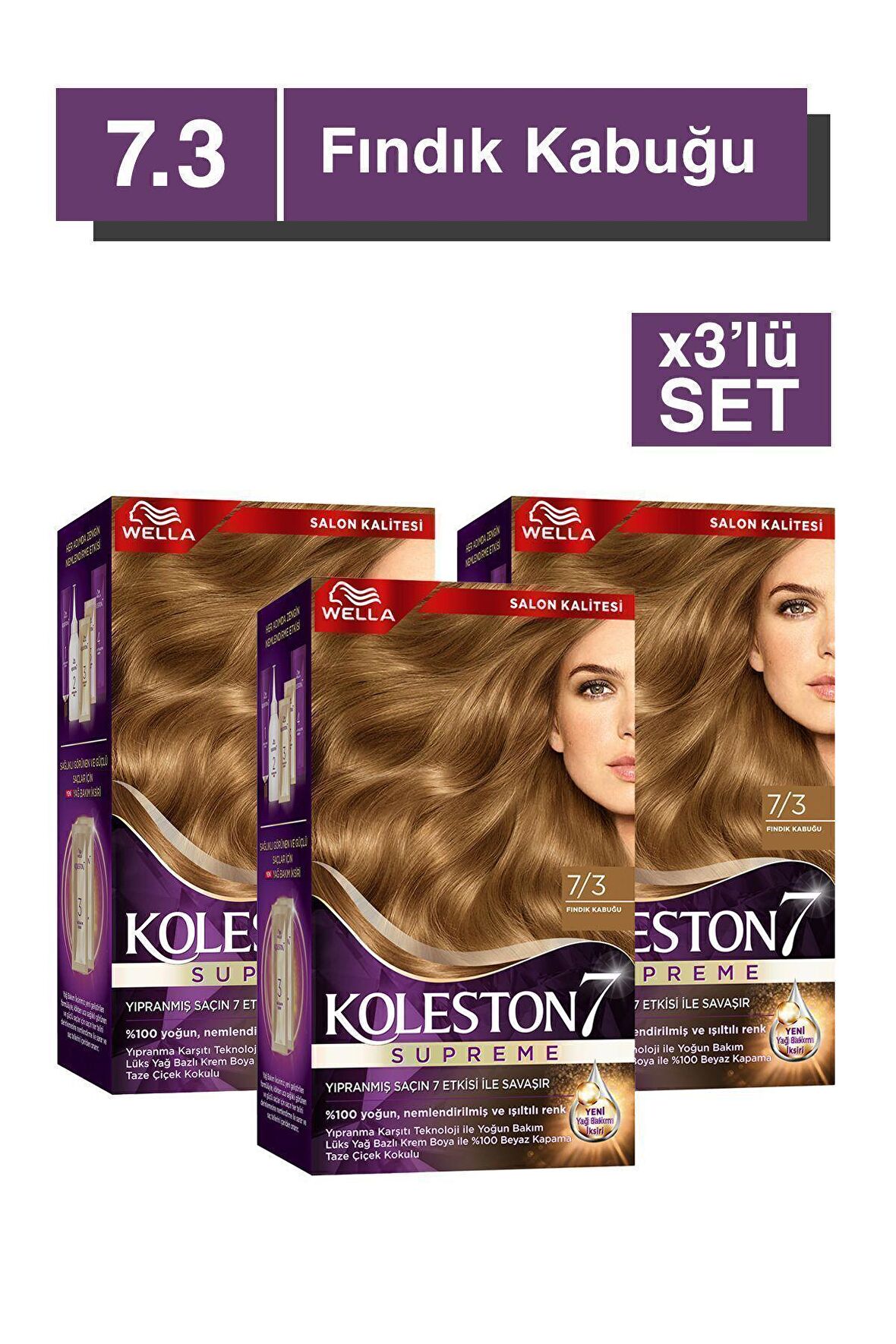 Koleston Supreme Kit 7/3 Fındık Kabuğu X3'lü Set
