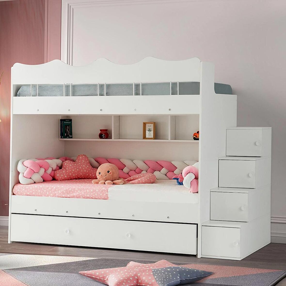 Bulut Yavrulu Ranza Beyaz Çelik Destekli %100 MDF