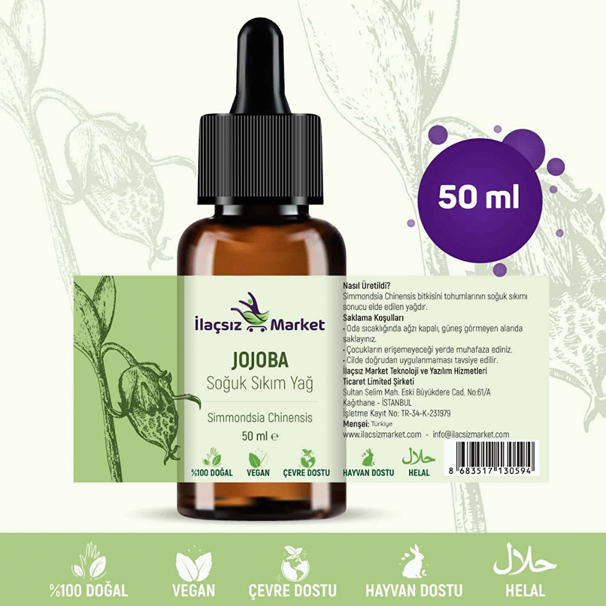 Jojoba Yağı / 50 ml.