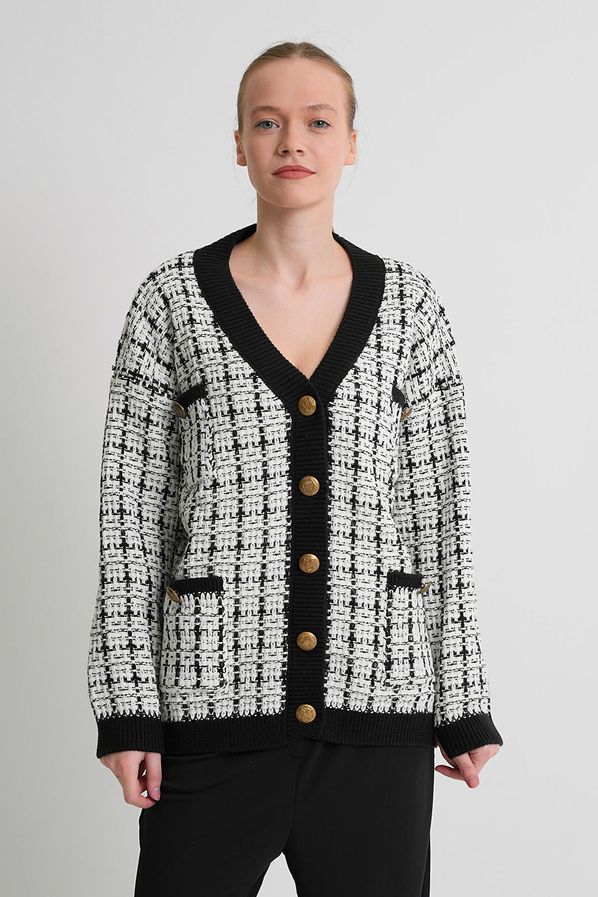 ALEXANDERGARDI DESENLİ CEPLİ TRİKO HIRKA (A91022-S)