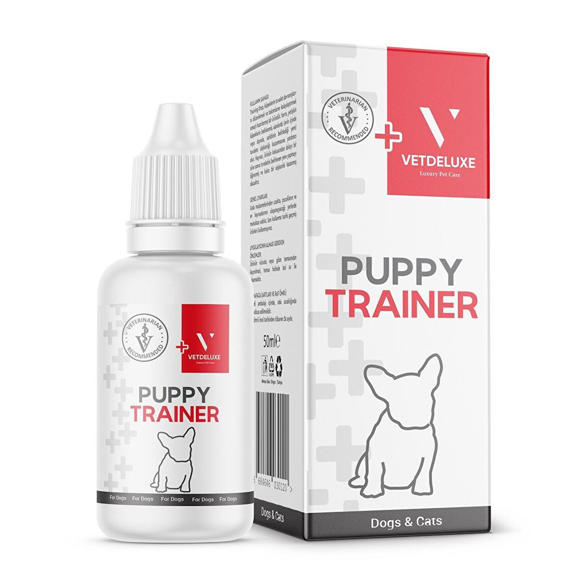 VETDELUXE Puppy Trainer Yavru Köpekler İçin Tuvalet Eğitim Spreyi Çiş Eğitim Damlası 50 Ml