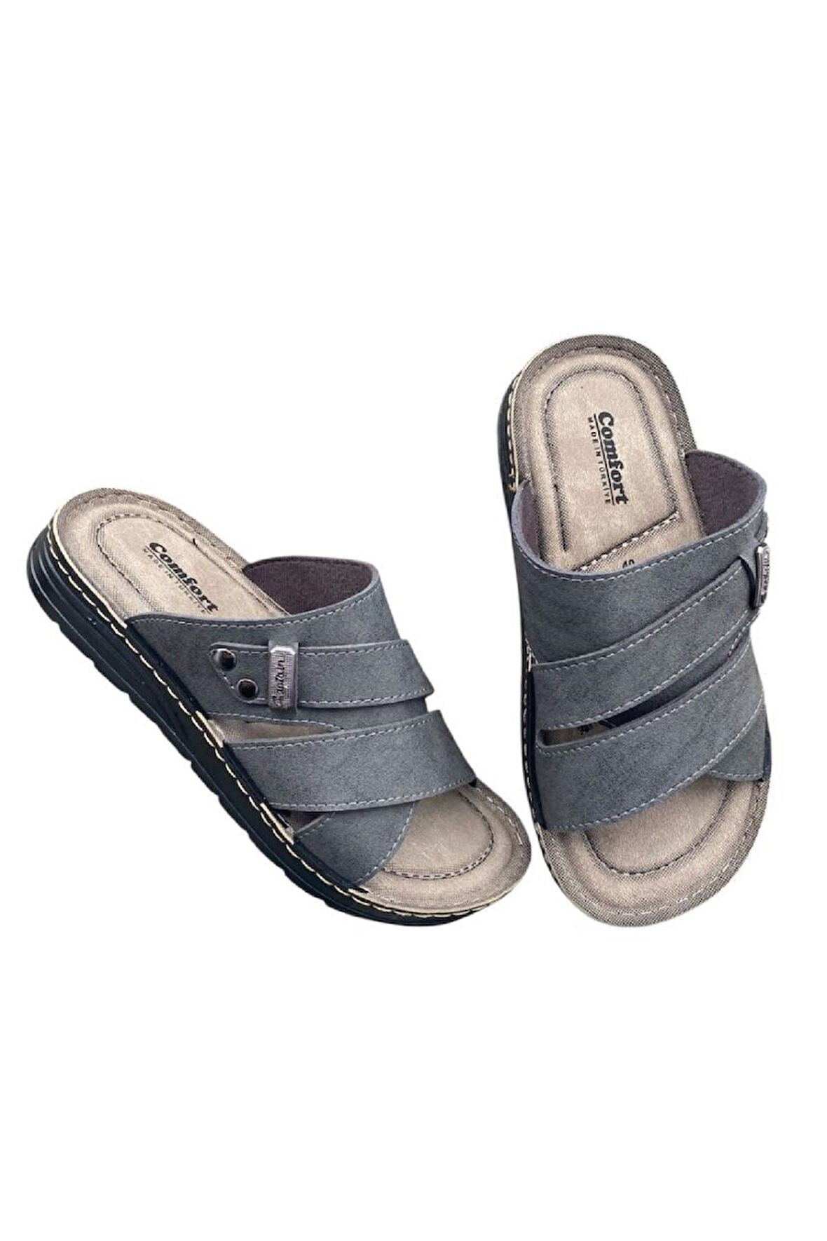 Erkek Ortopedik Taban Terlik - Günlük Hafif Rahat Ev Ve Dışarı - İş Terlik  Siyah