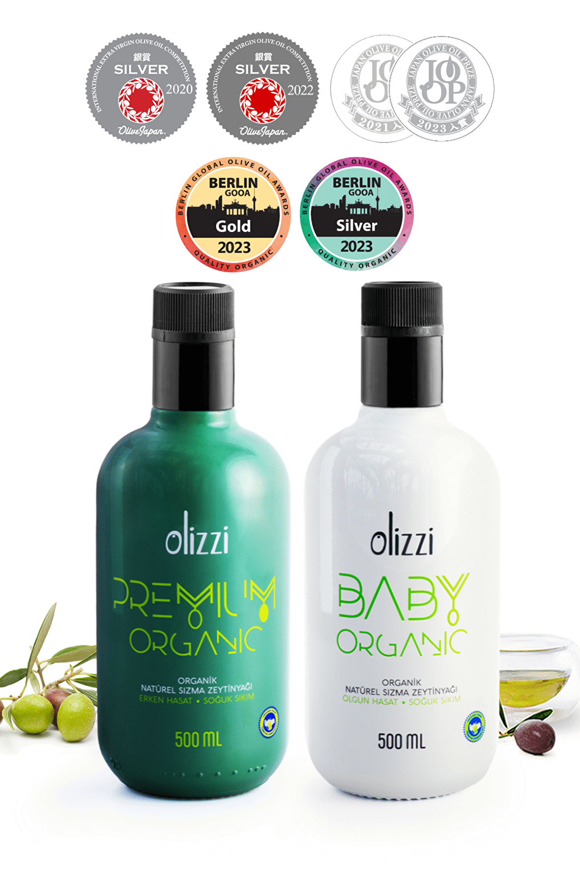 Olizzi Premium Organik ve Baby Organik Natürel Sızma Soğuk Sıkım Bebek Zeytinyağı 500 ML
