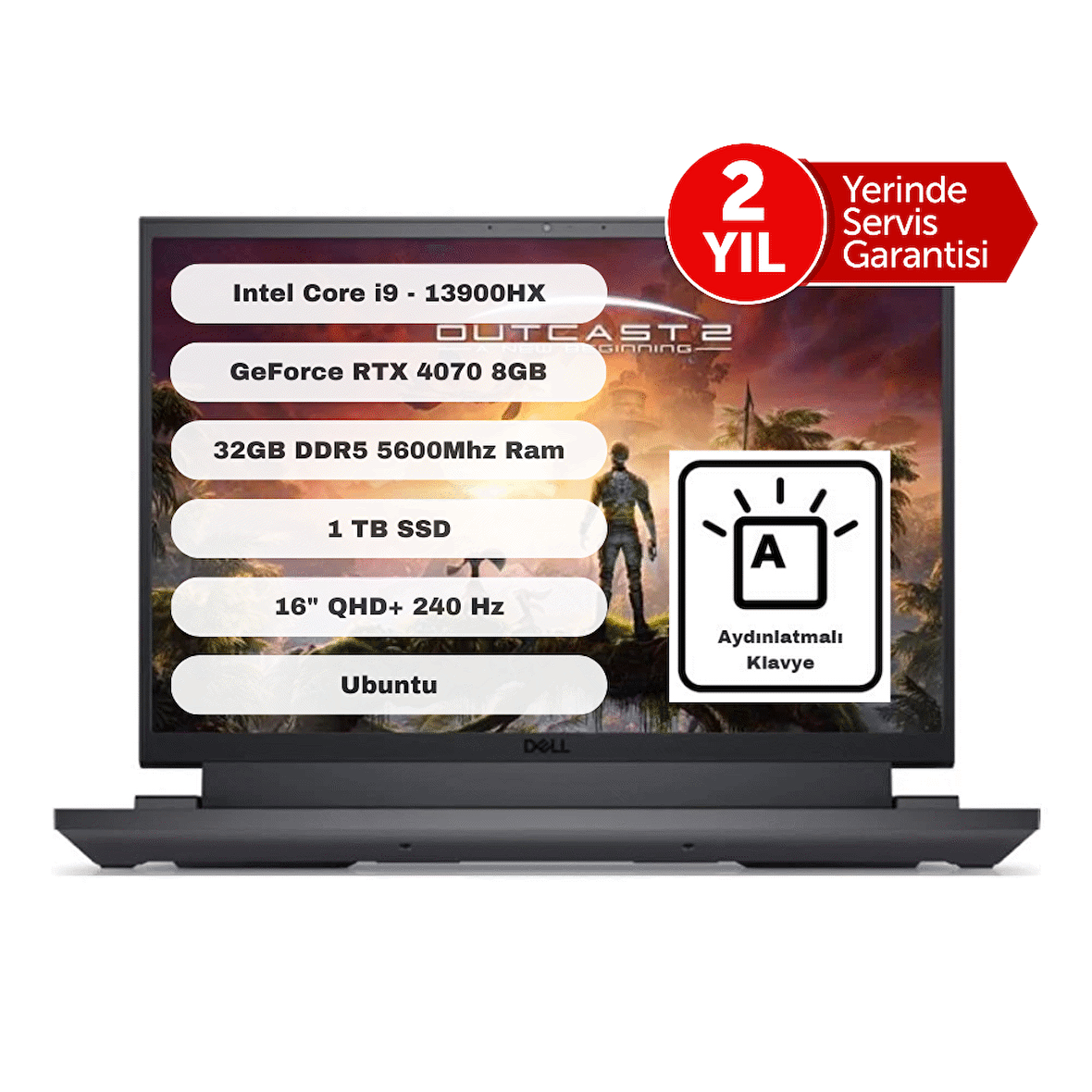 Dell G16 7630 i9-13900HX 32GB 1TB SSD 8GB RTX4070 16 QHD+ 240Hz Ubuntu G76302401024U
