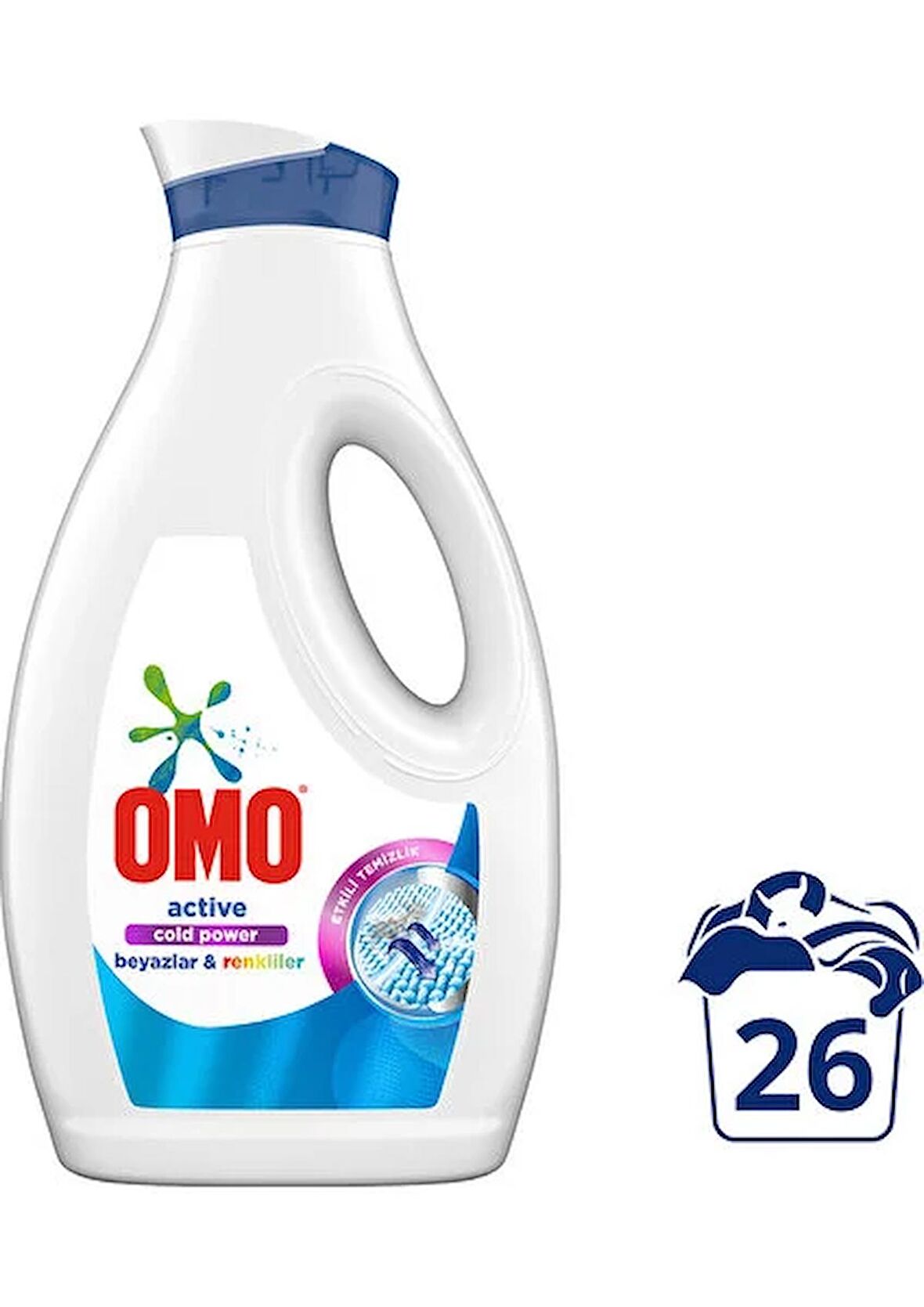 Omo Active Beyazlar - Renkliler İçin Sıvı Deterjan 1690 ml 26 Yıkama 