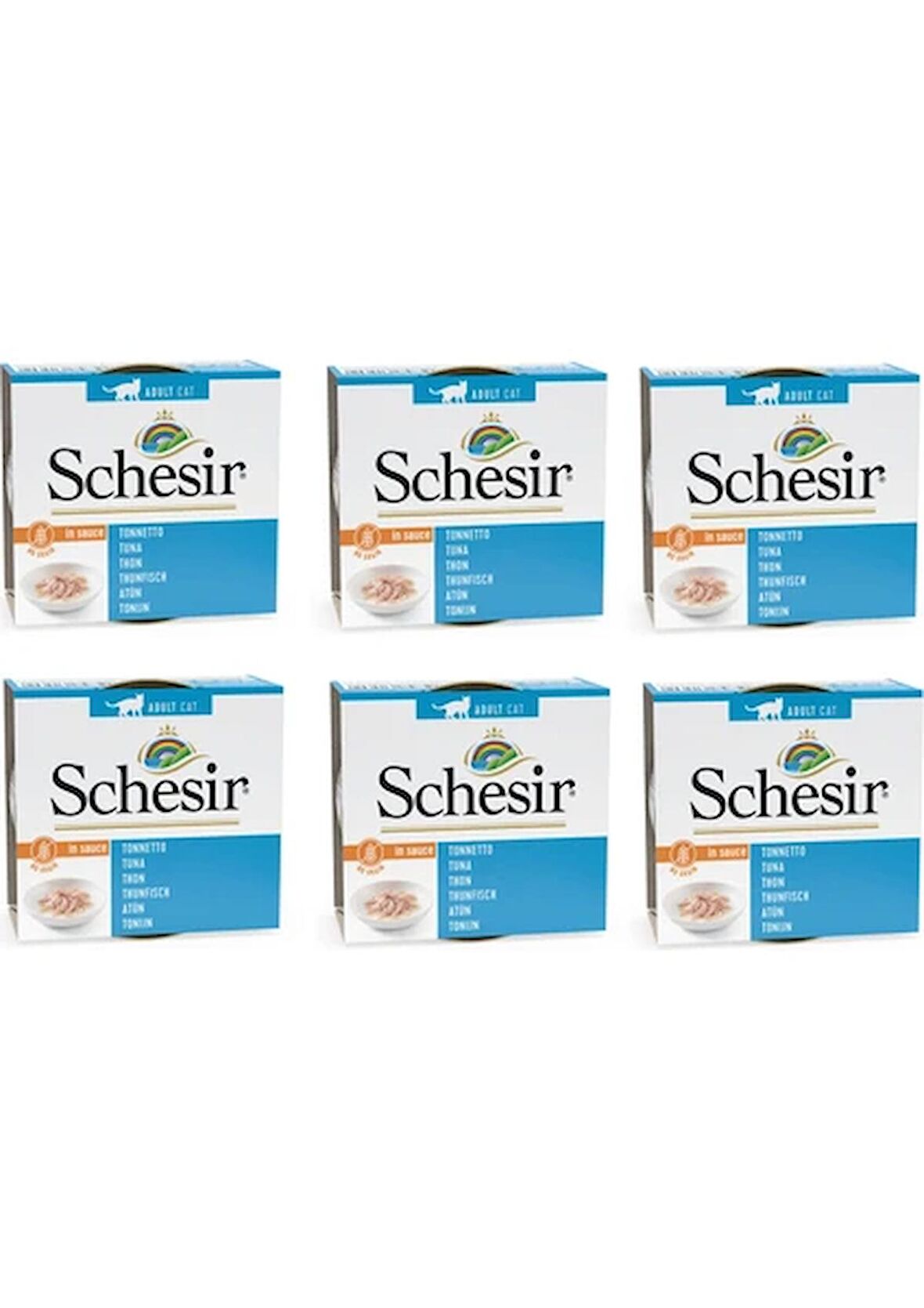 Schesir Soslu Ton Balıklı 70 gr 6'lı Yetişkin Konserve Kedi Maması