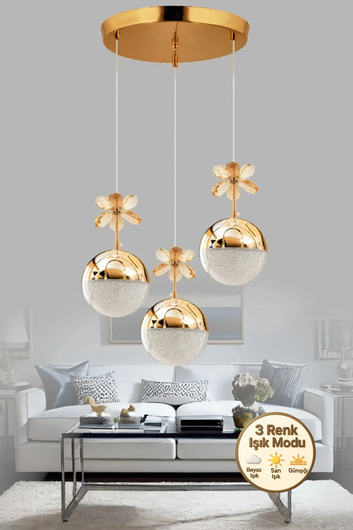 Litra Lighting Kelebek Model Gold Kaplama Salon Mutfak Oturma Odası Led Spor Modern Sarkıt Avize