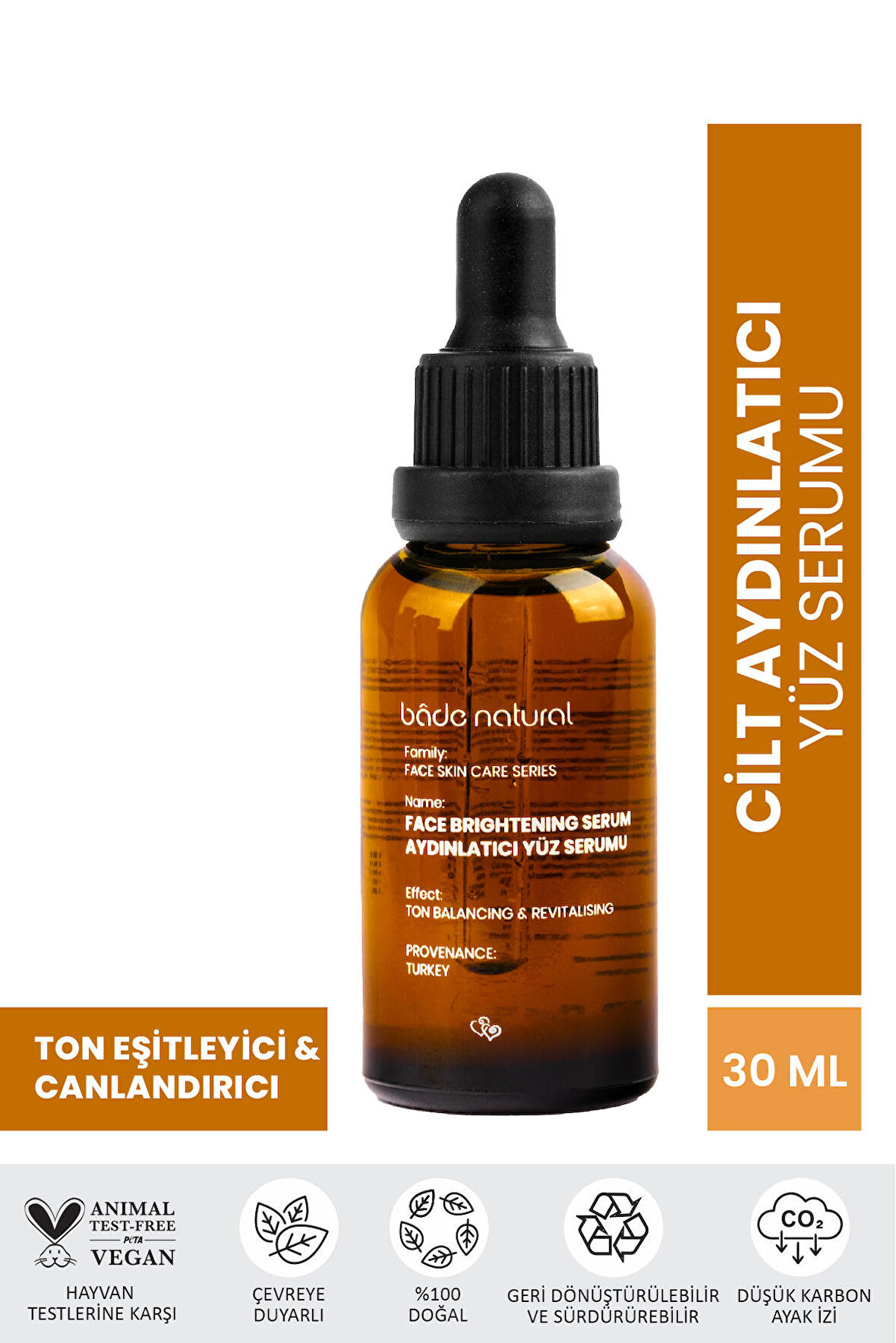 Bade Natural Aydınlatıcı Yüz Serumu 30 ml