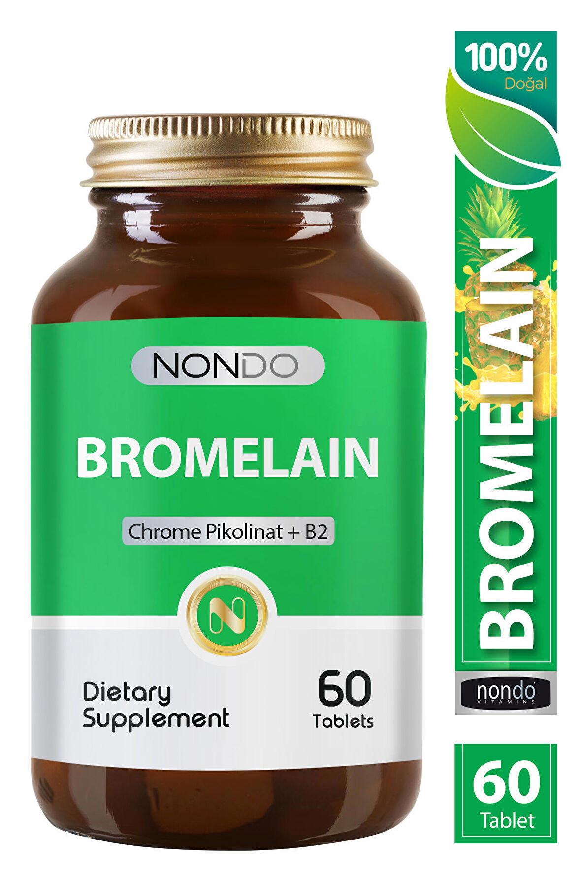 Nondo Bromelain 750 mg & Krom Pikolinat 60 Tablet