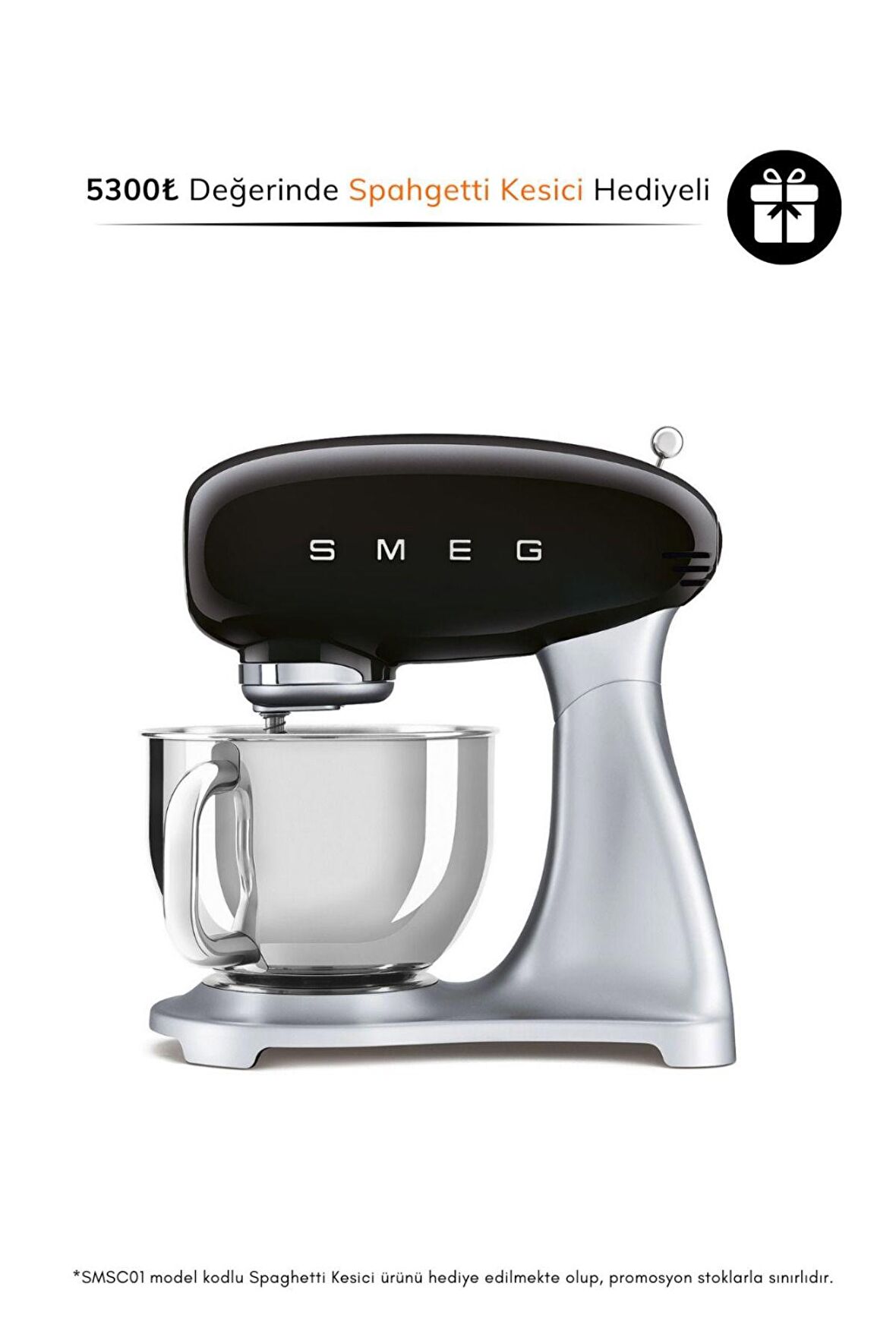 SMEG 50'S Style Retro Siyah Stand Mikser SMF02BLEU