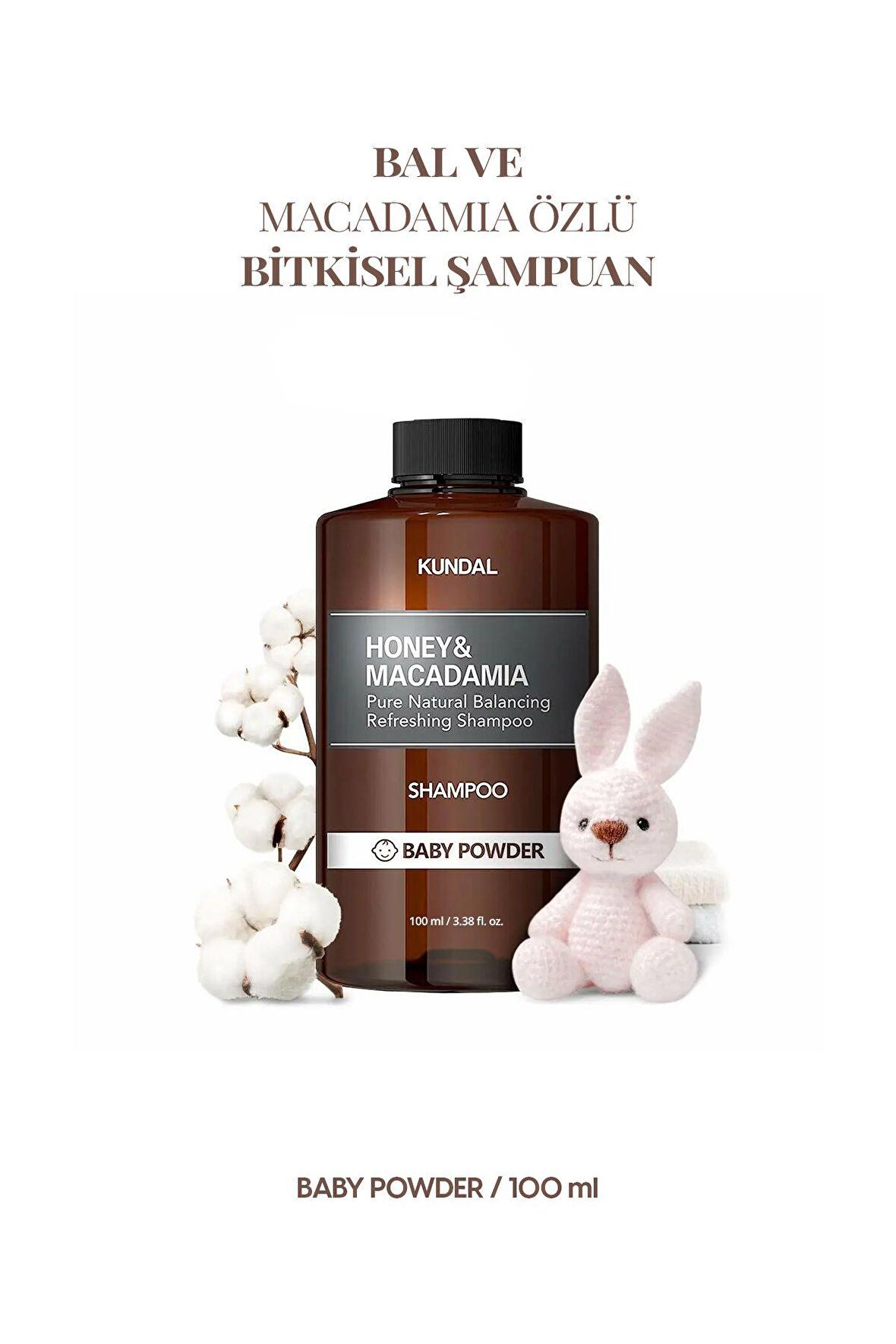 Kırılma Karşıtı, Besleyici Şampuan Kundal Honey & Macadamia Nature Shampoo 100ml (Baby Powder)