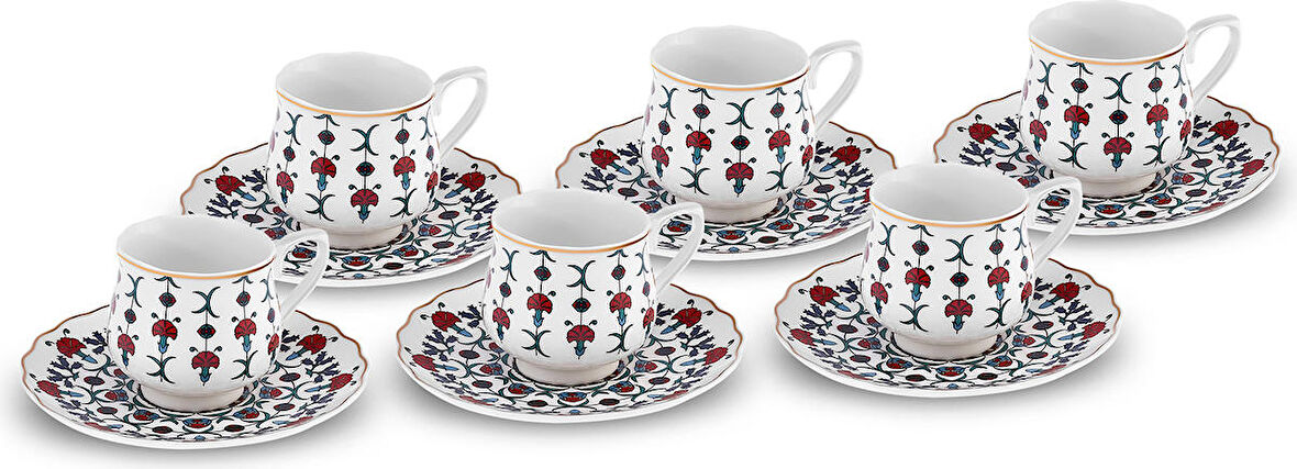 Karaca Ebruli 6 Kişilik Kahve Fincanı 100 ml