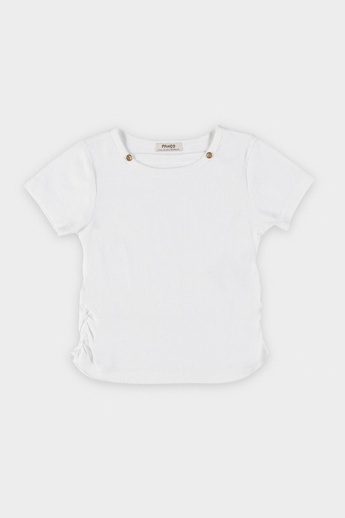 Kız Çocuk Pencere Detaylı T-Shirt Beyaz