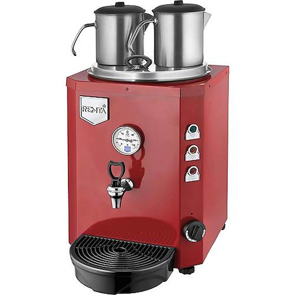 Remta DE12 Jumbo Çift Demlikli Kırmızı 13 lt Çay Kazanı