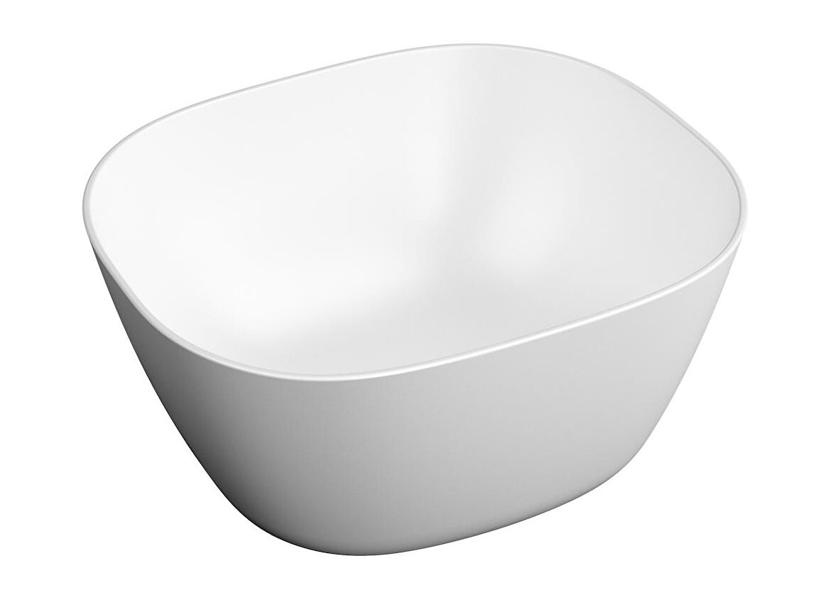 VitrA Plural 7811B401-0016 Kare Yüksek Çanak Lavabo, VitrA Clean, 45 cm, Mat Beyaz