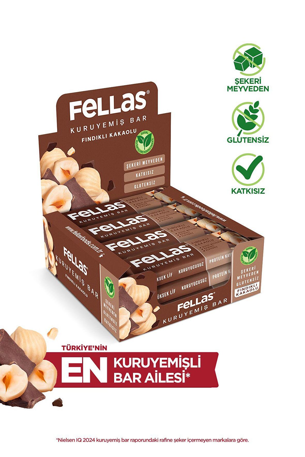 Fındıklı Kakaolu Kuruyemiş Bar 30g x12 Adet