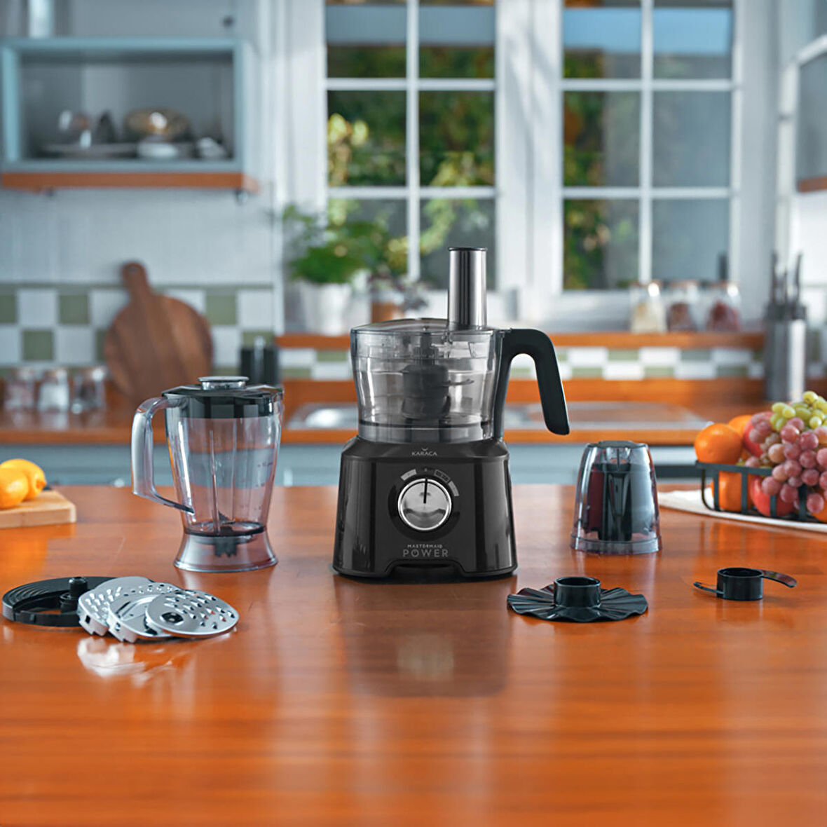Karaca Mastermaid Power 10 In 1 Matte Black Mutfak Robotu, Blender Seti 2000w