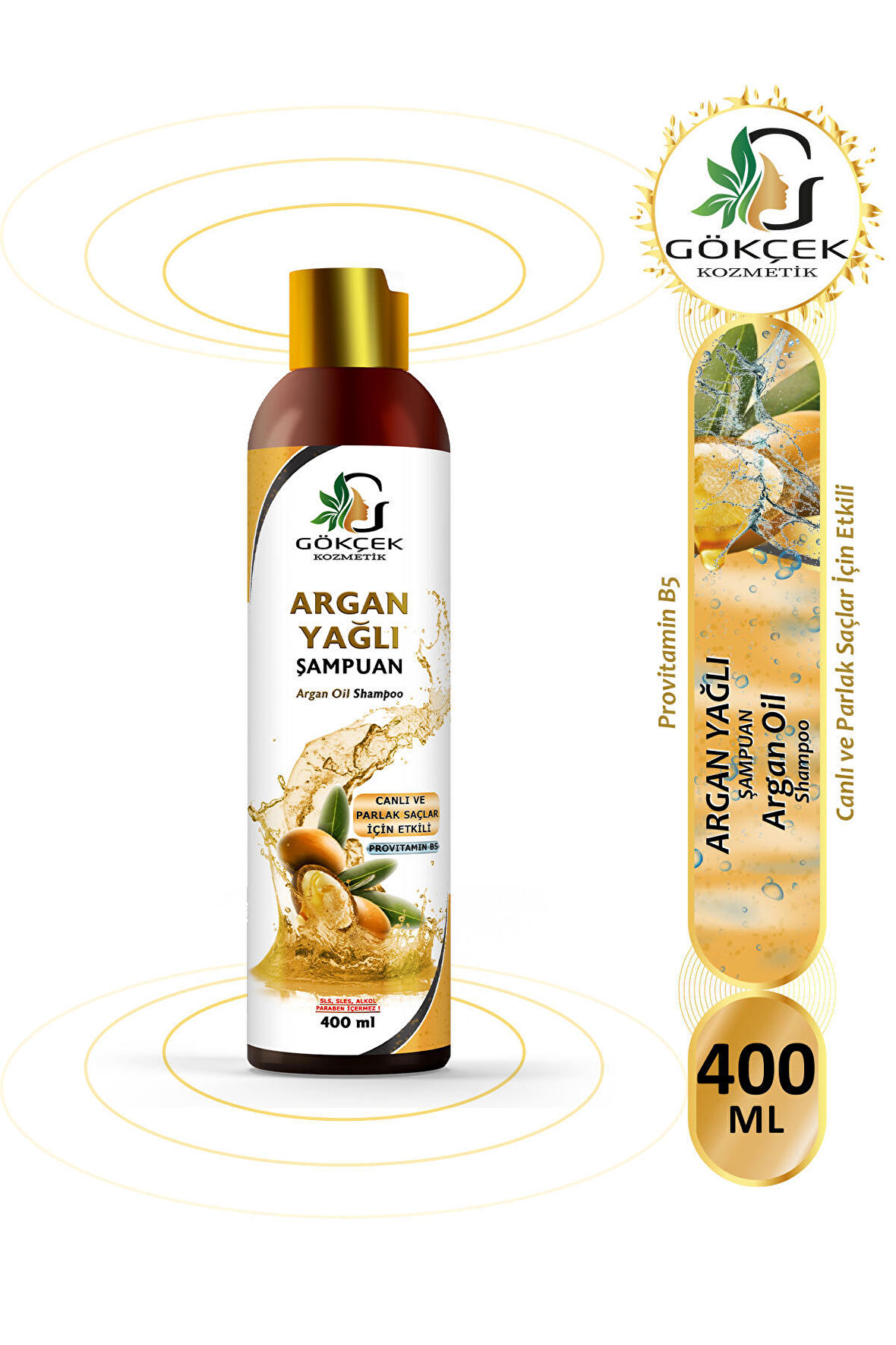 Gökçek Şifa Yıpranmış Saçlar İçin Onarıcı Argan Yağlı Şampuan 400 ml