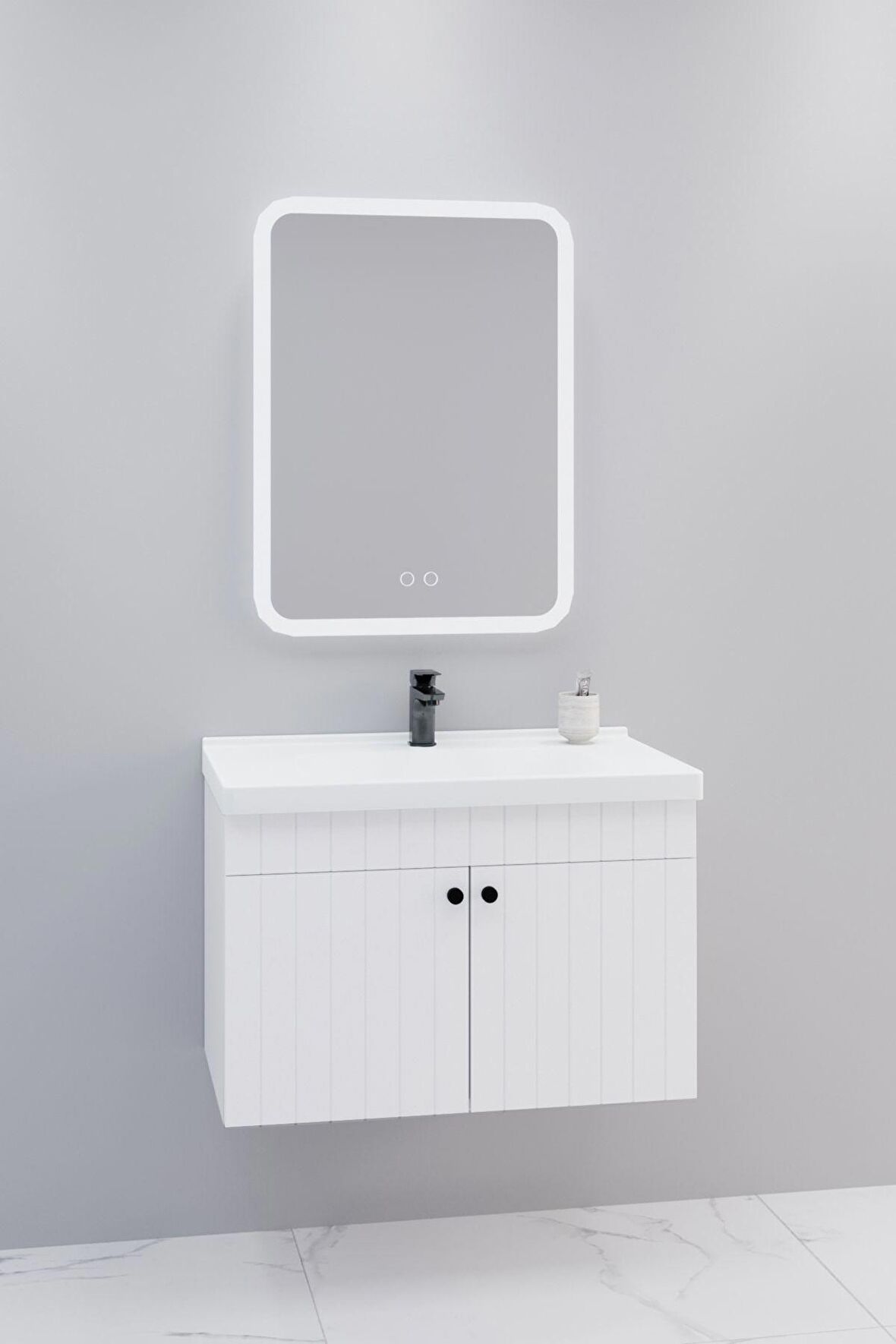 Avien 80 Cm Banyo Dolabı Cmr Led Aynalı - Boy Dolap Hariç