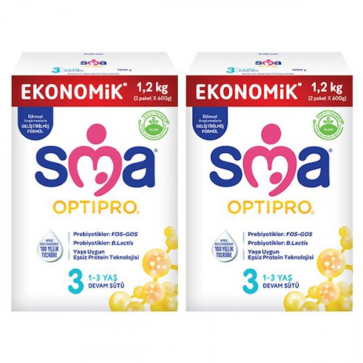 SMA Optipro 3 Probiyotik Devam Sütü 1200 gr 2 Adet