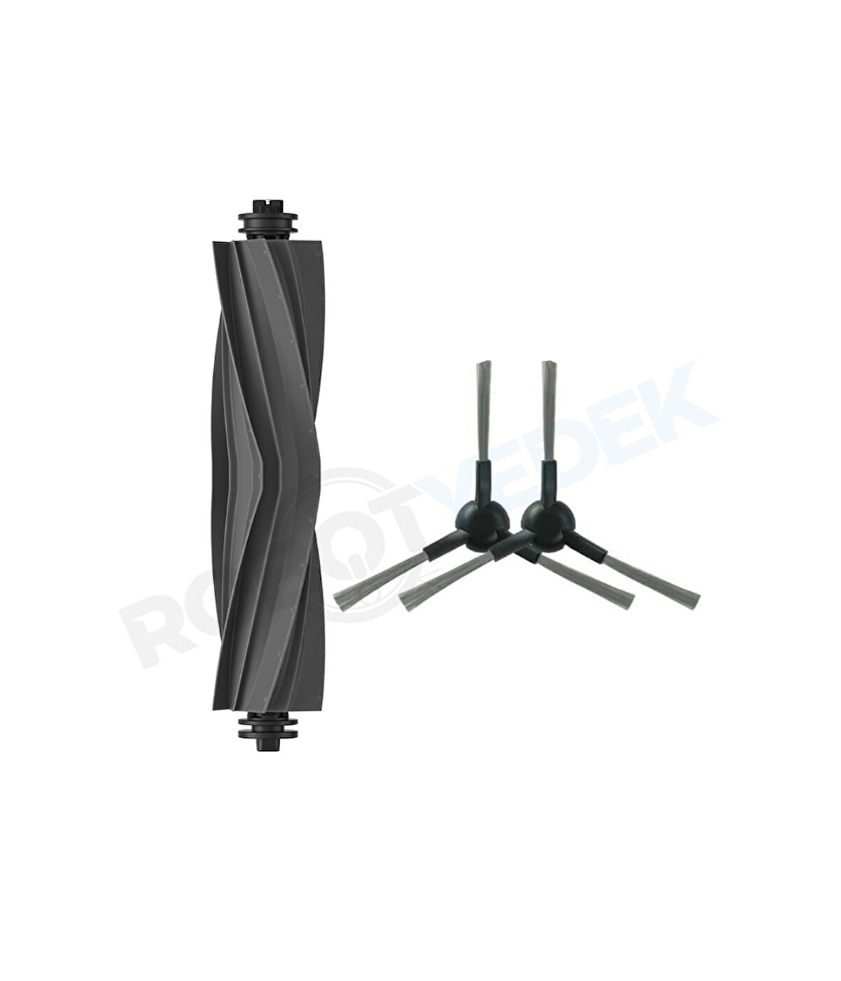 Dreame D9 Max Gen 2 Uyumlu Yedek Silikon Ana Fırça ve Yan Fırça-3 Parça