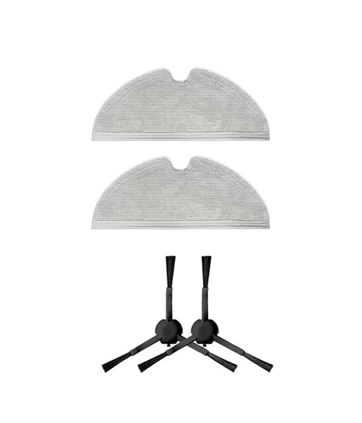 Dreame D9 Max Uyumlu Yedek Mop ve Yan Fırça-4 Parça