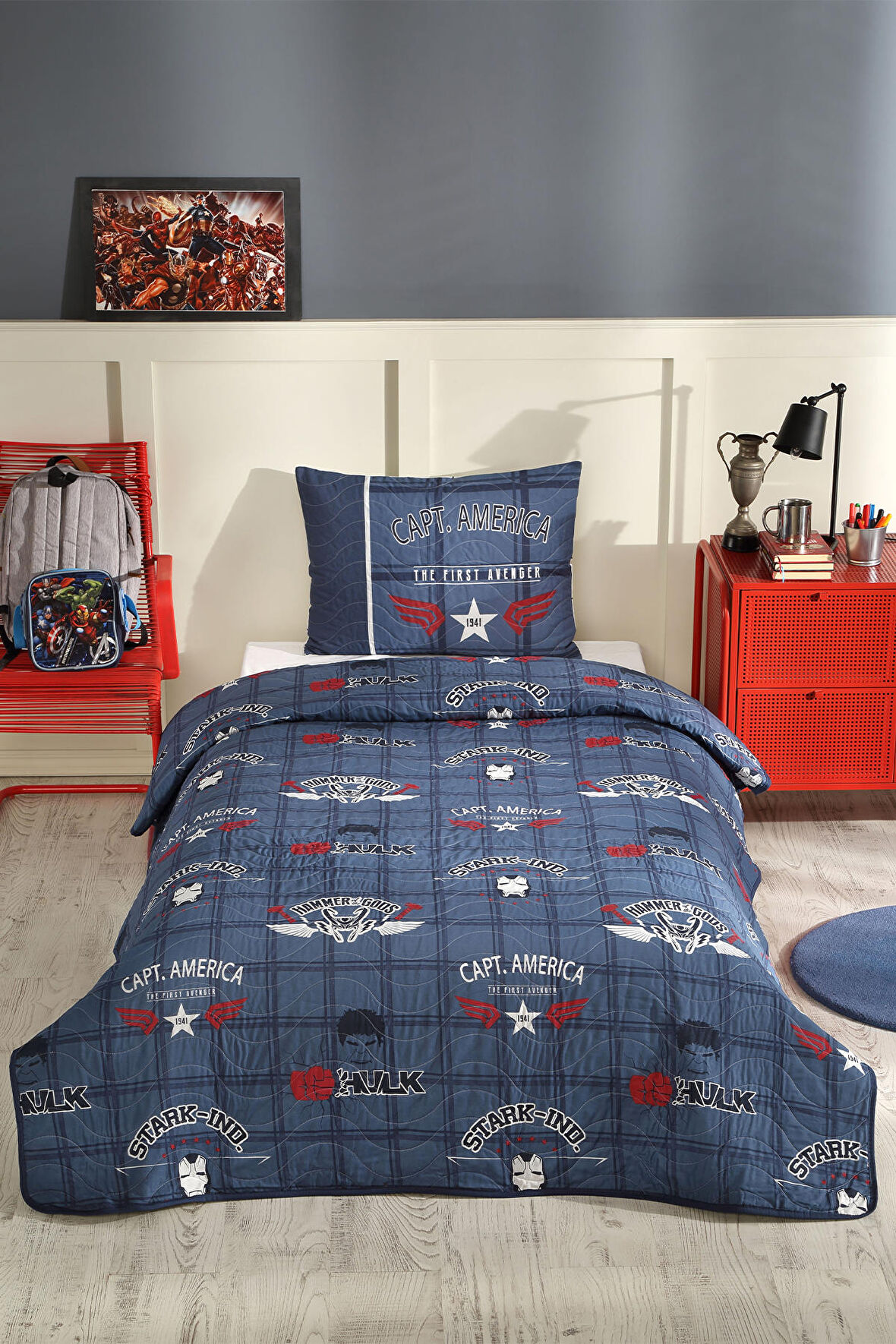 Özdilek Avengers Heroes Tek Kişilik Disney Lisanslı Çocuk Yatak Örtüsü 160x230 Cm