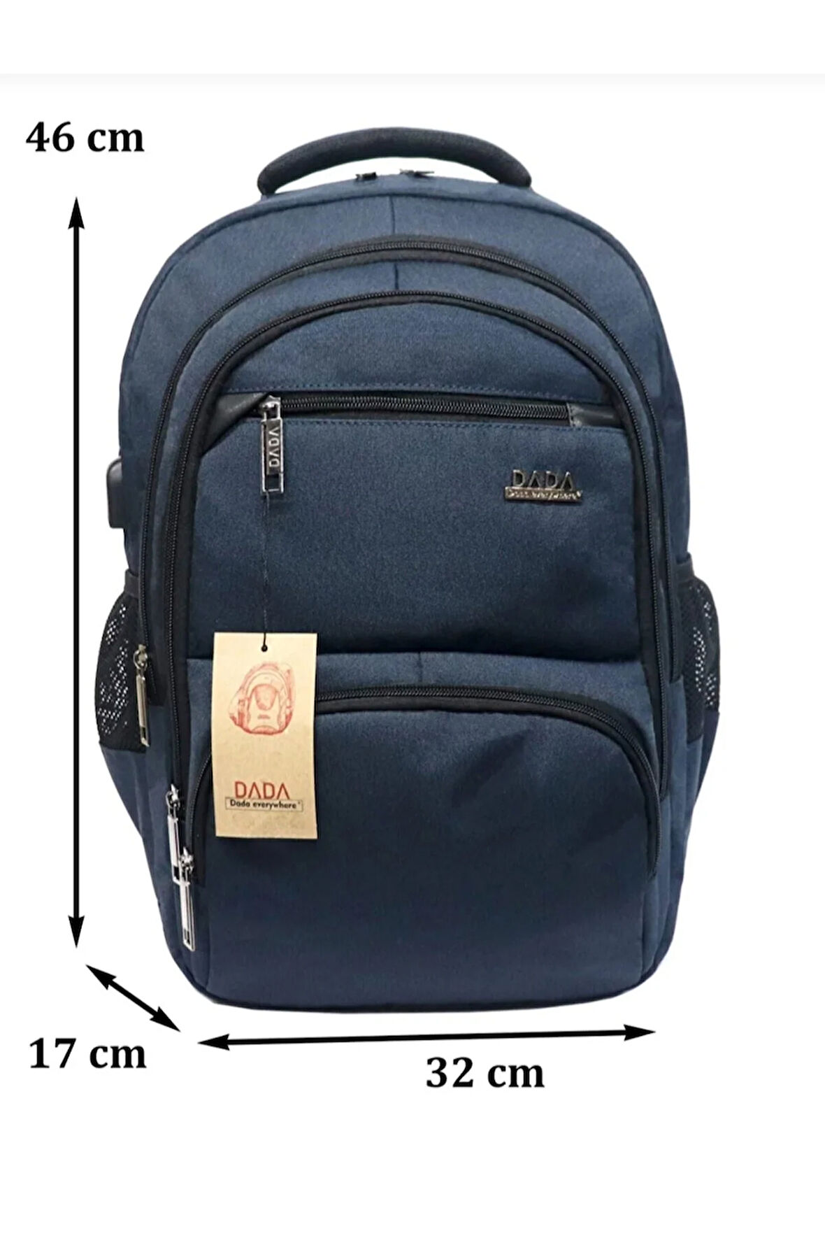 Su Geçirmez Europa Export Kumaş Sırt Çantası Usb Bağlantılı Ortopedik Sırt Detaylı