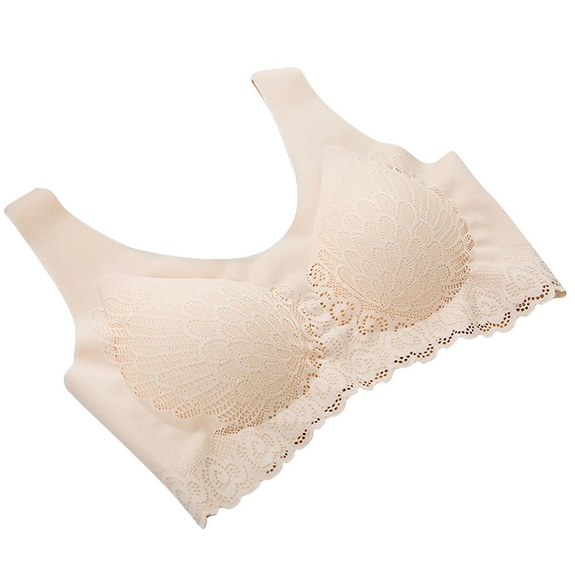 Dantel Balensiz Dikişsiz Bralet Krem
