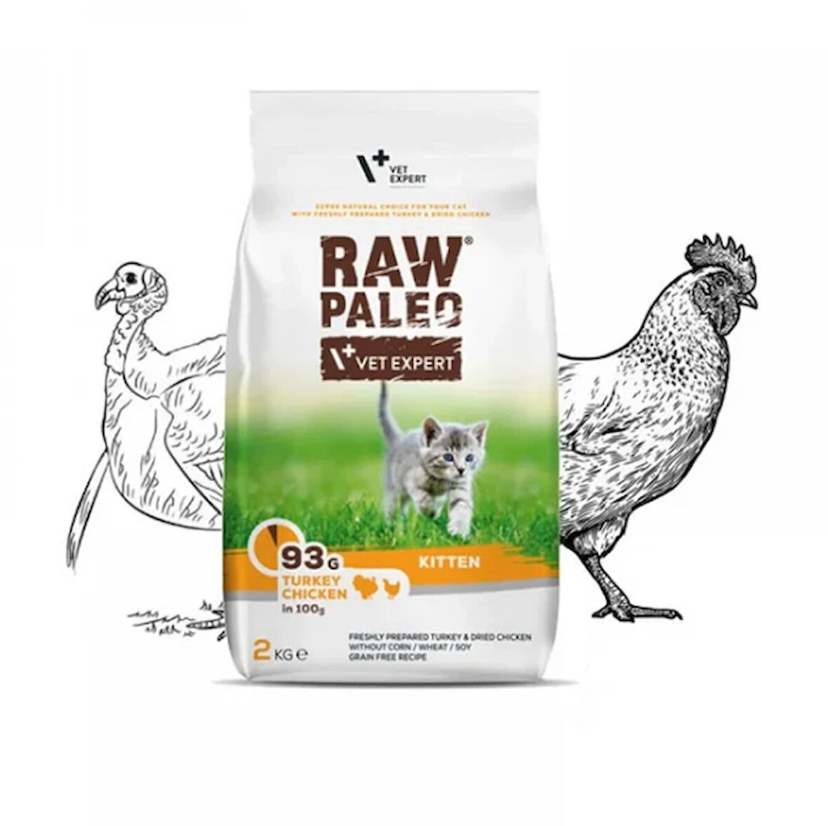 RAW PALEO KITTEN TURKEY&CHICKEN 2 KG YAVRU KEDİ MAMASI 