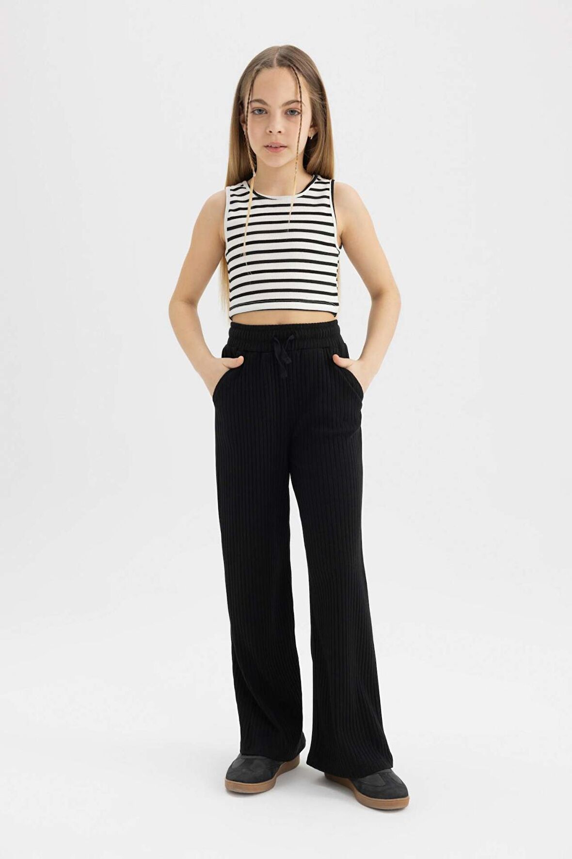 DeFacto Kız Çocuk Wide Leg Fitilli Kaşkorse Pantolon C4595A824SMBK81