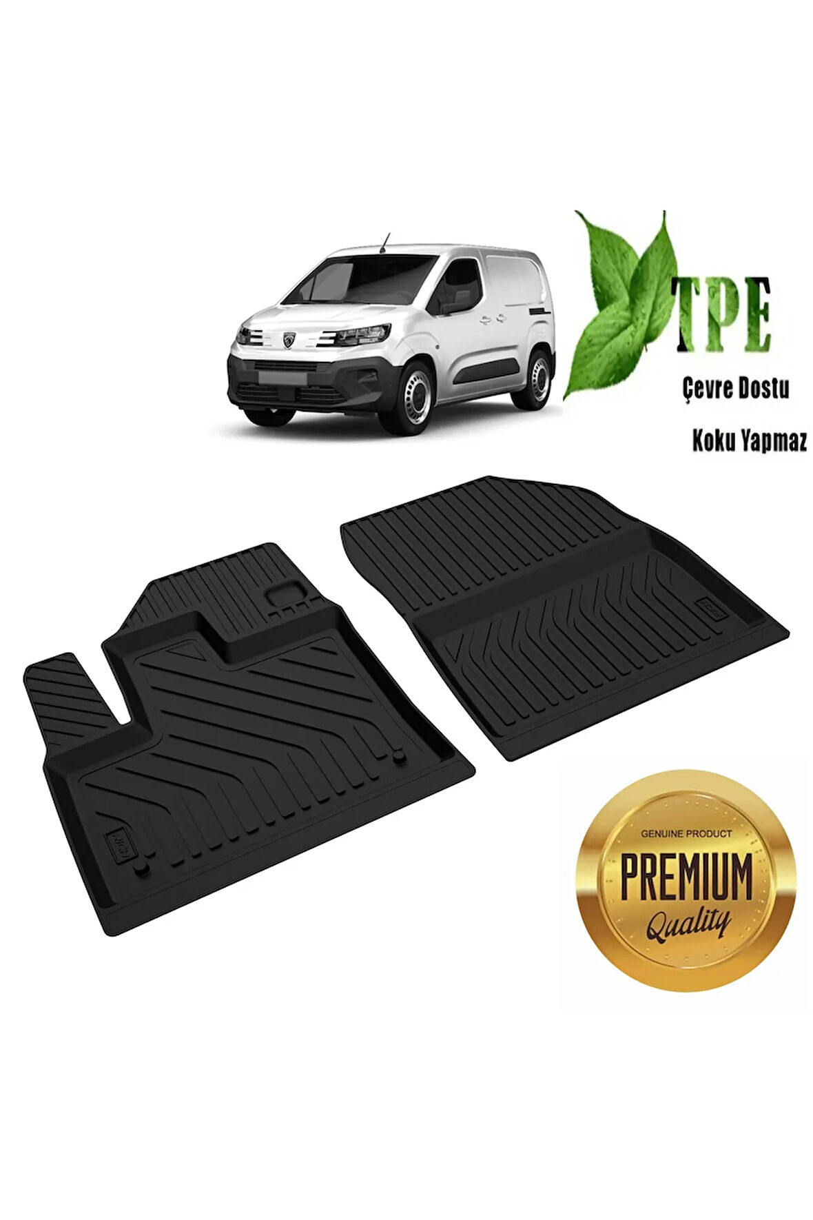 Peugeot Partner Panelvan Van Havuzlu Paspas Ön Iki Parça 2019 2020 2021 2022 2023 2024 Kokusuz