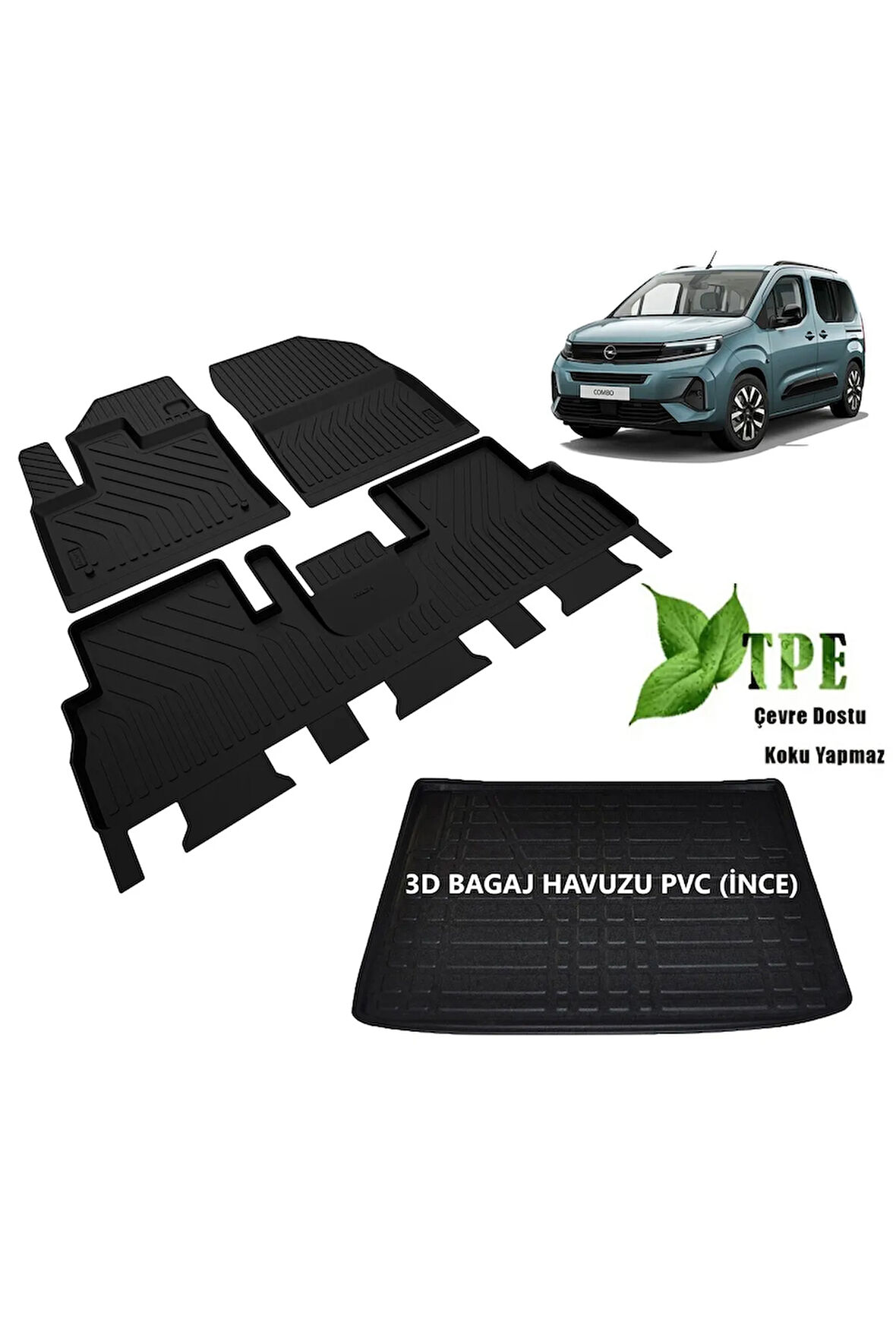 YENİ MAKYAJLI OPEL COMBO PASPAS BAGAJ HAVUZU SET KOKUSUZ YUMUŞAK 2024 MODEL OPEL COMBO