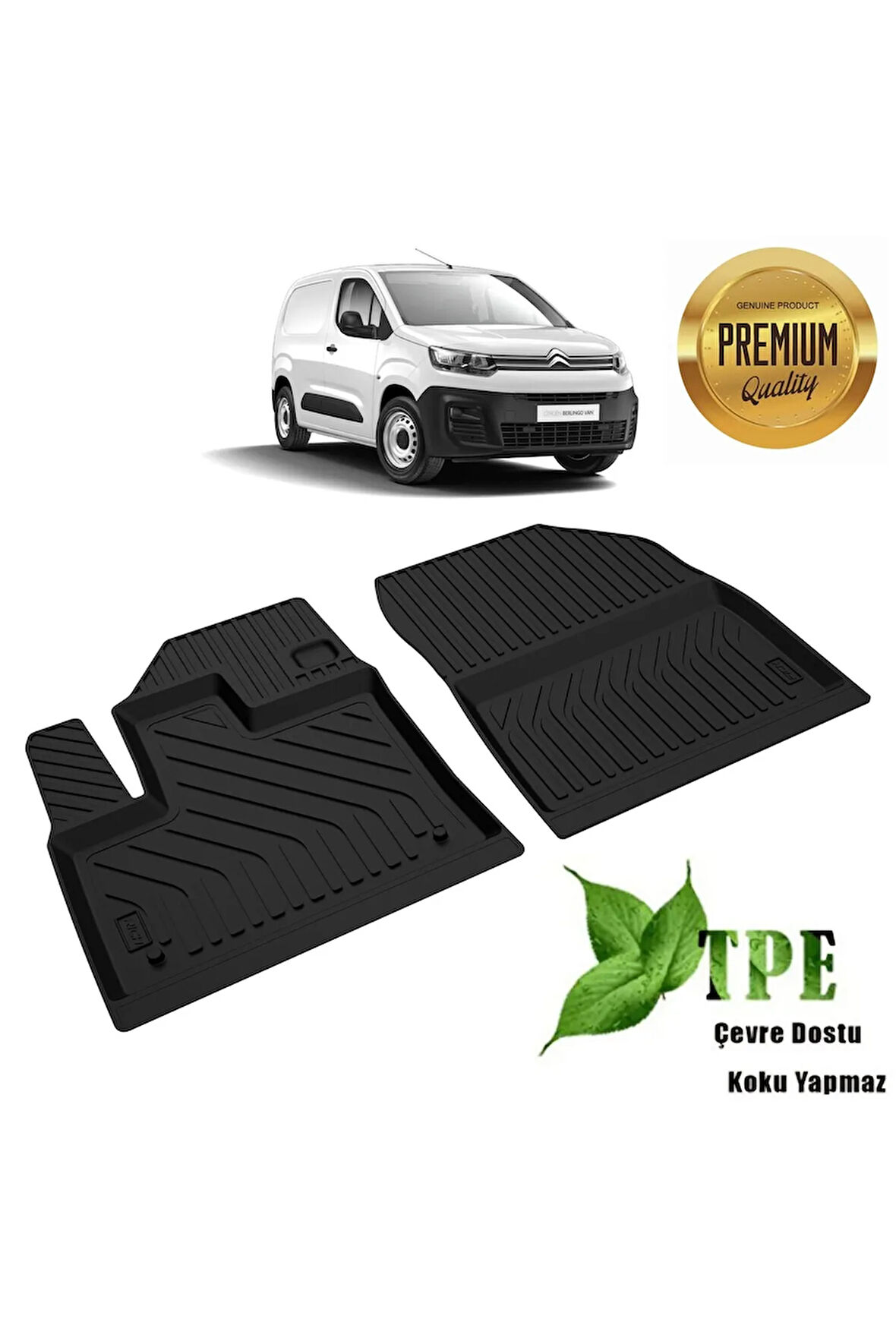 Citroen Berlingo Panelvan Van Havuzlu Paspas Ön Iki Parça 4d Siyah 2019 2020 2021 2022 2023 2024