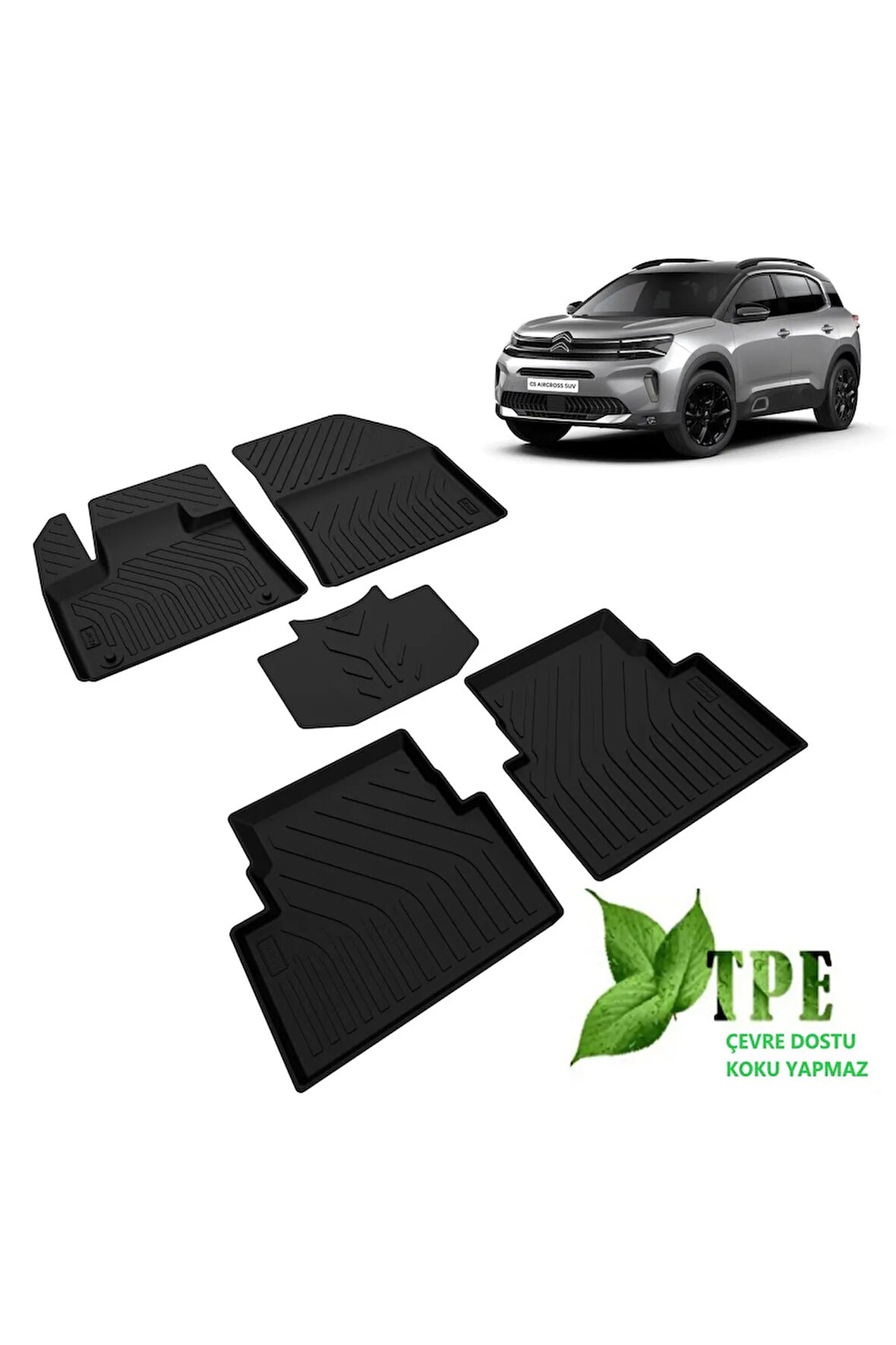 Citroen C5 Aircross Havuzlu Paspas SİYAH 2019 2020 2021 2022 2023 2024 Kokusuz Yumuşak
