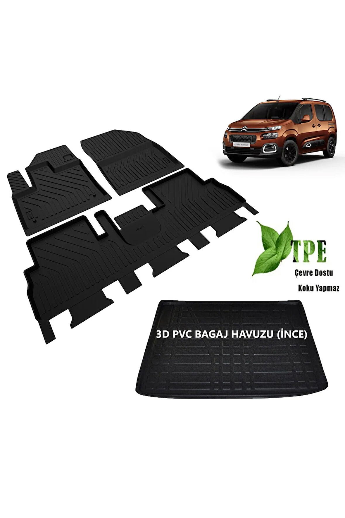 Citroen Berlingo Paspas Bagaj Havuzu Set 2019 2020 2021 2022 2023 2024
