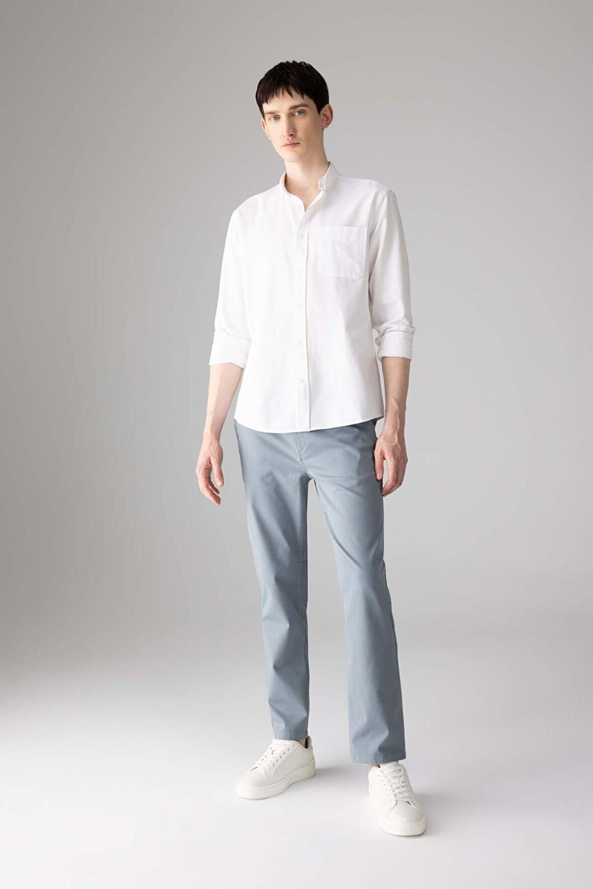 DeFacto Regular Fit Fermuar Cepli Düz Paça Gabardin Chino Kanvas Pantolon B2088AX24SPBE666