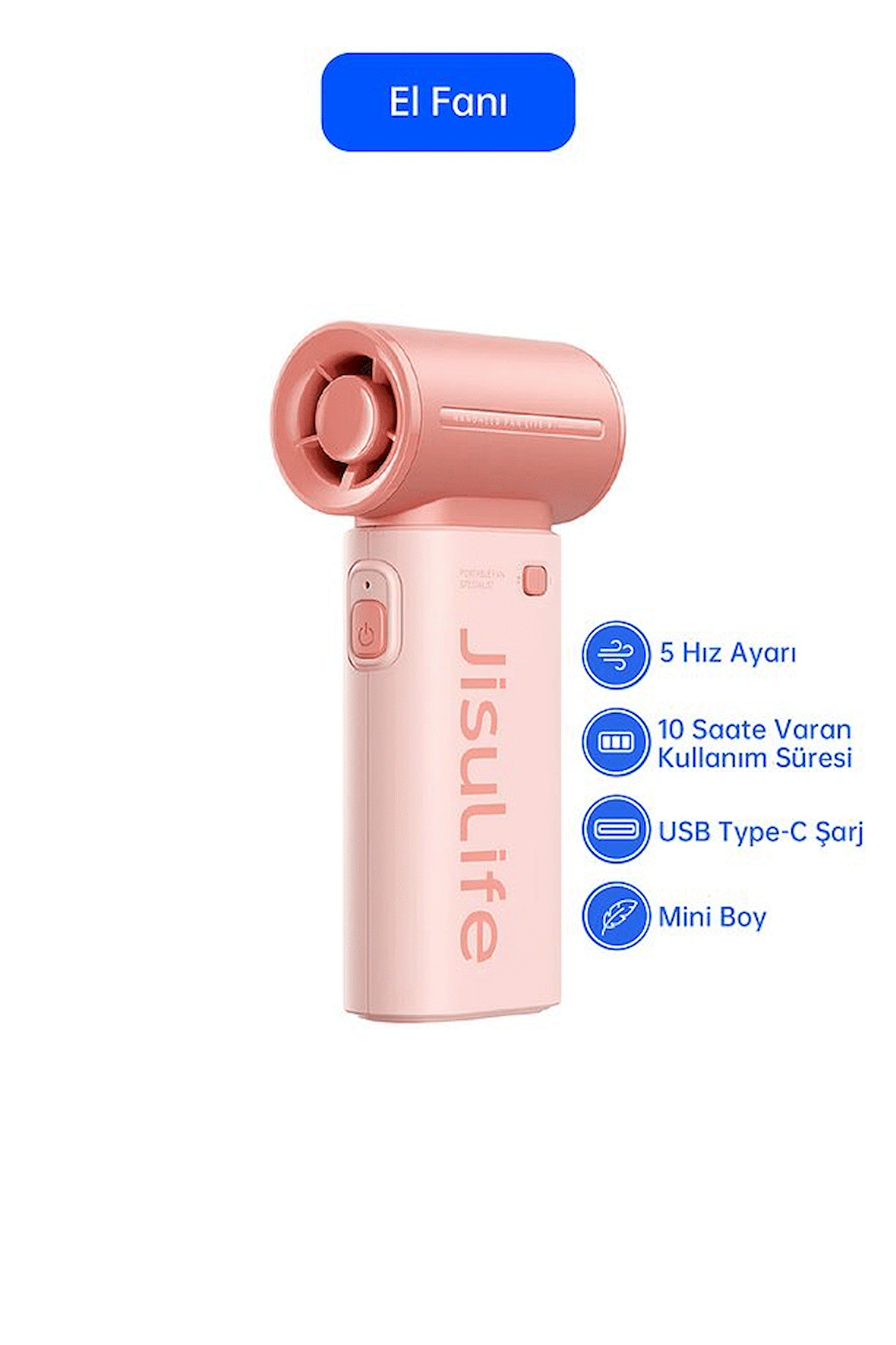 Jisulife Handheld Fan Life 9 3600mAh Pink