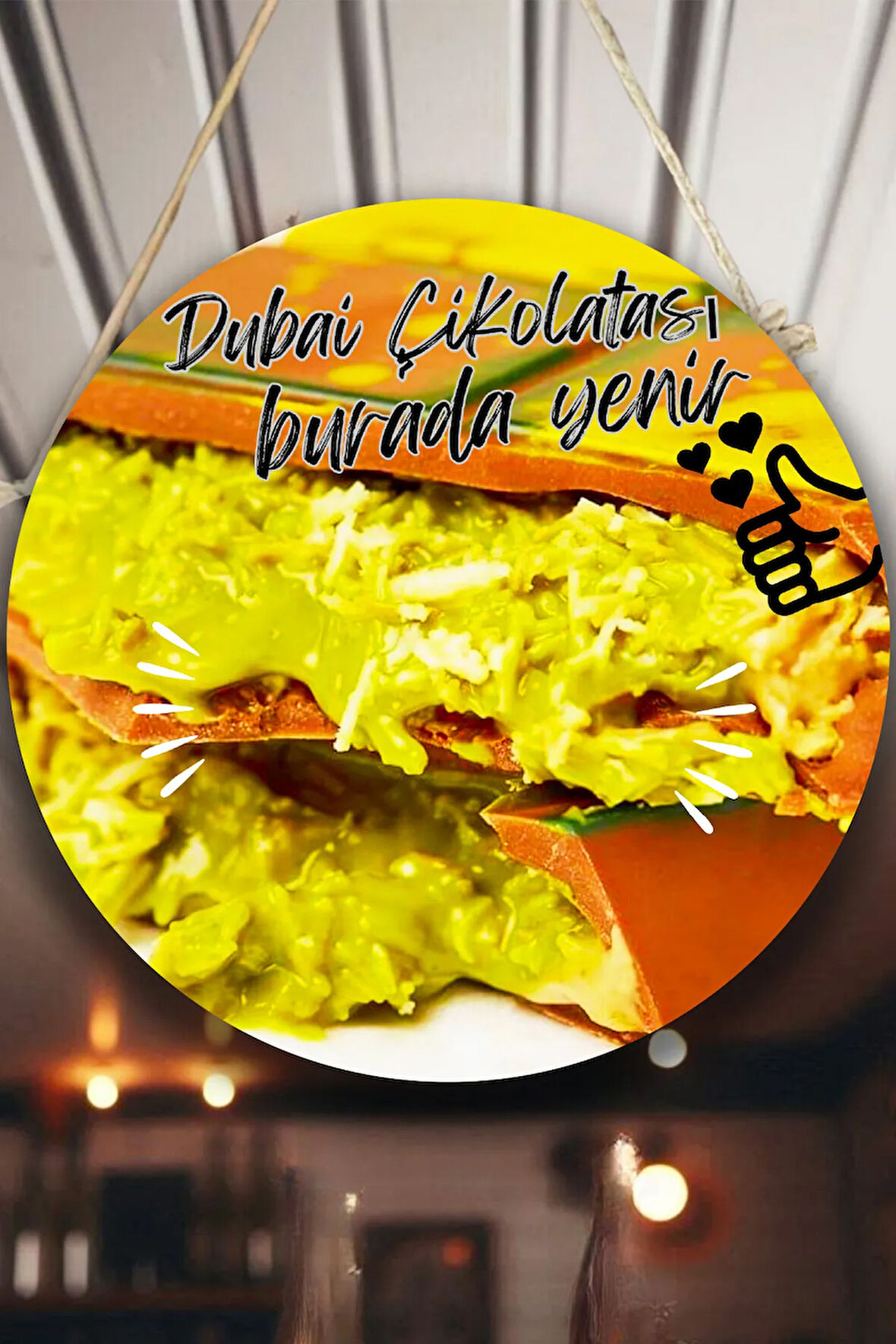 Dubai Çikolata Salonu Duvar, Kapı, Çift Taraflı Askılı Pano Karşılama Tabelası, Çikolata Dükkan Süsü